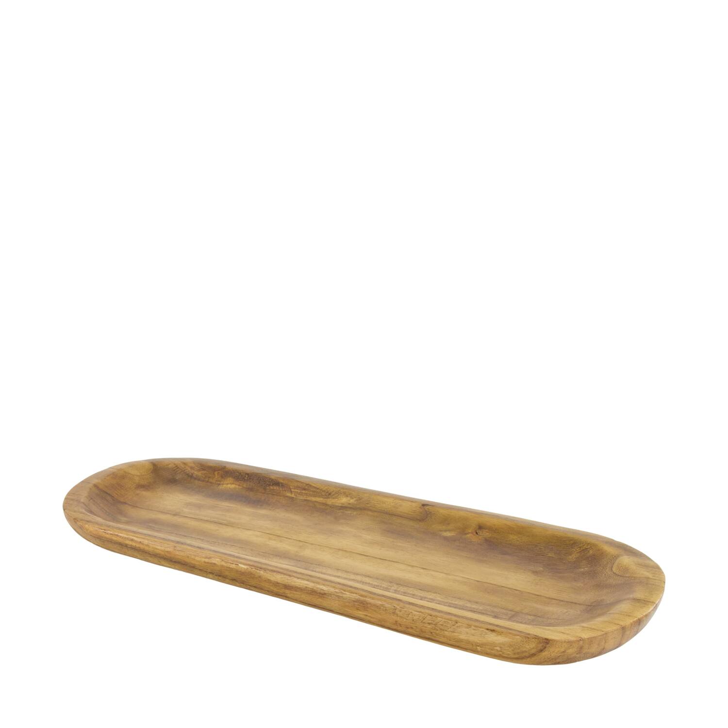 Tray oval paulownia wood 58x22x4cm - Brown