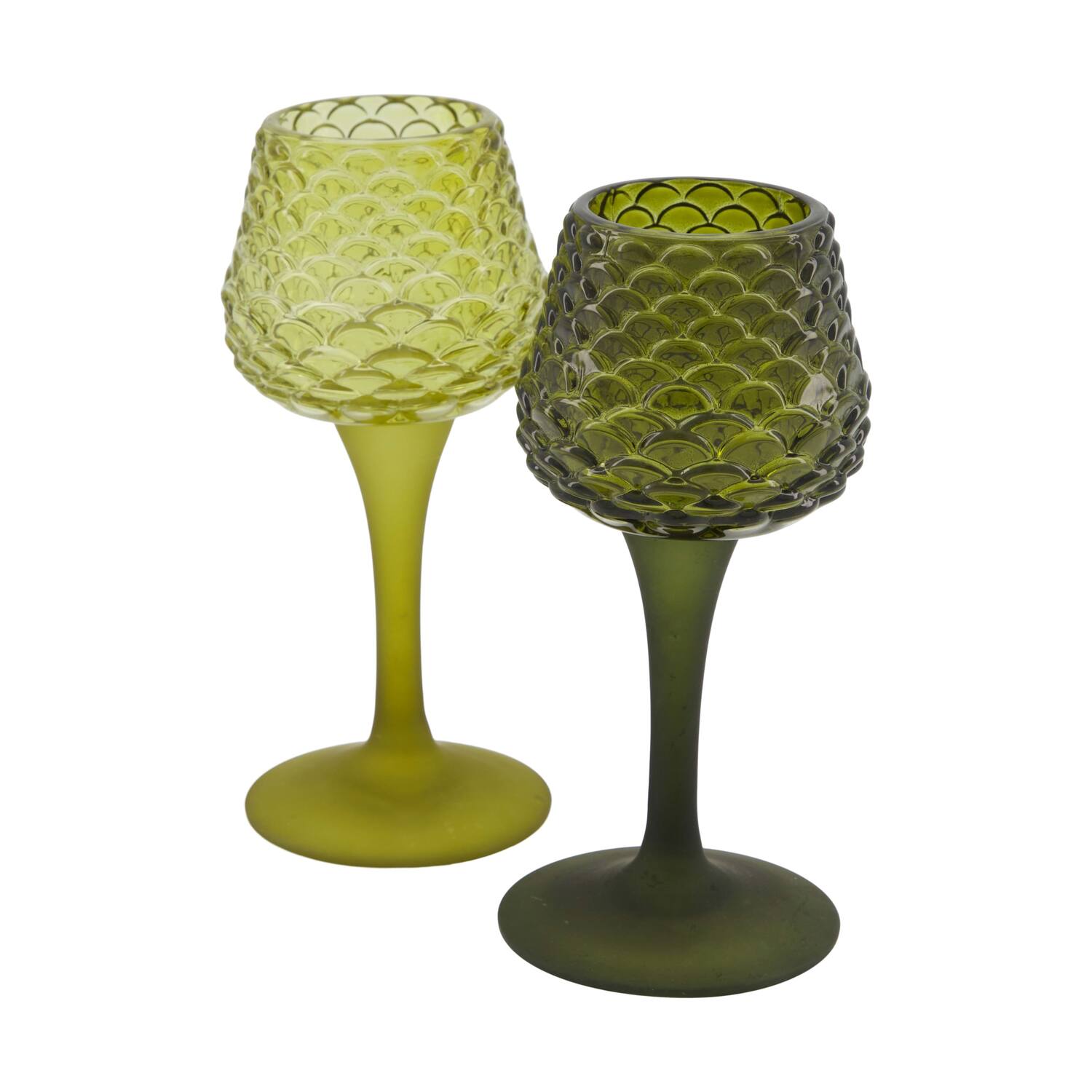 Tealight holder glass 7.5x7.5x16.5cm  - Green