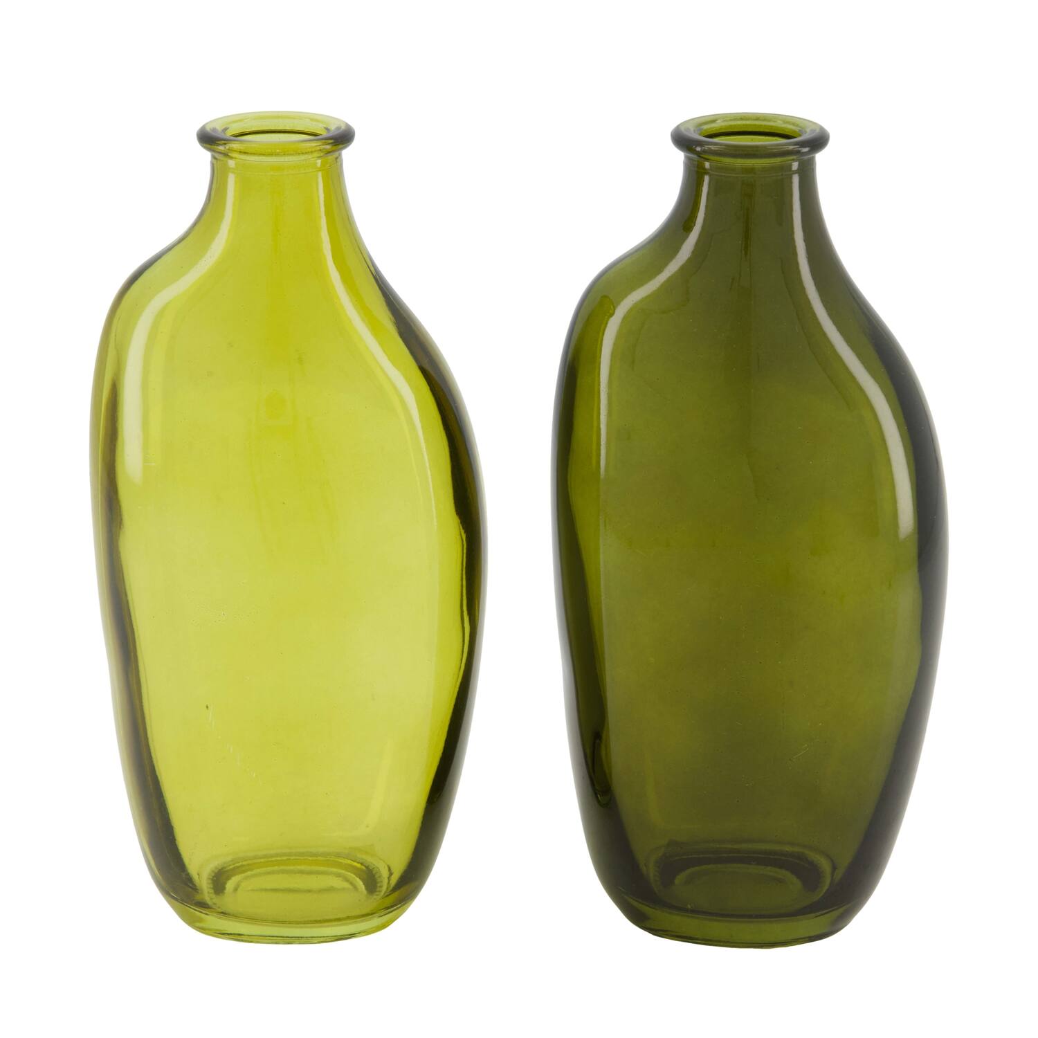 Vase glass 7.5x5.5x15cm  - Green