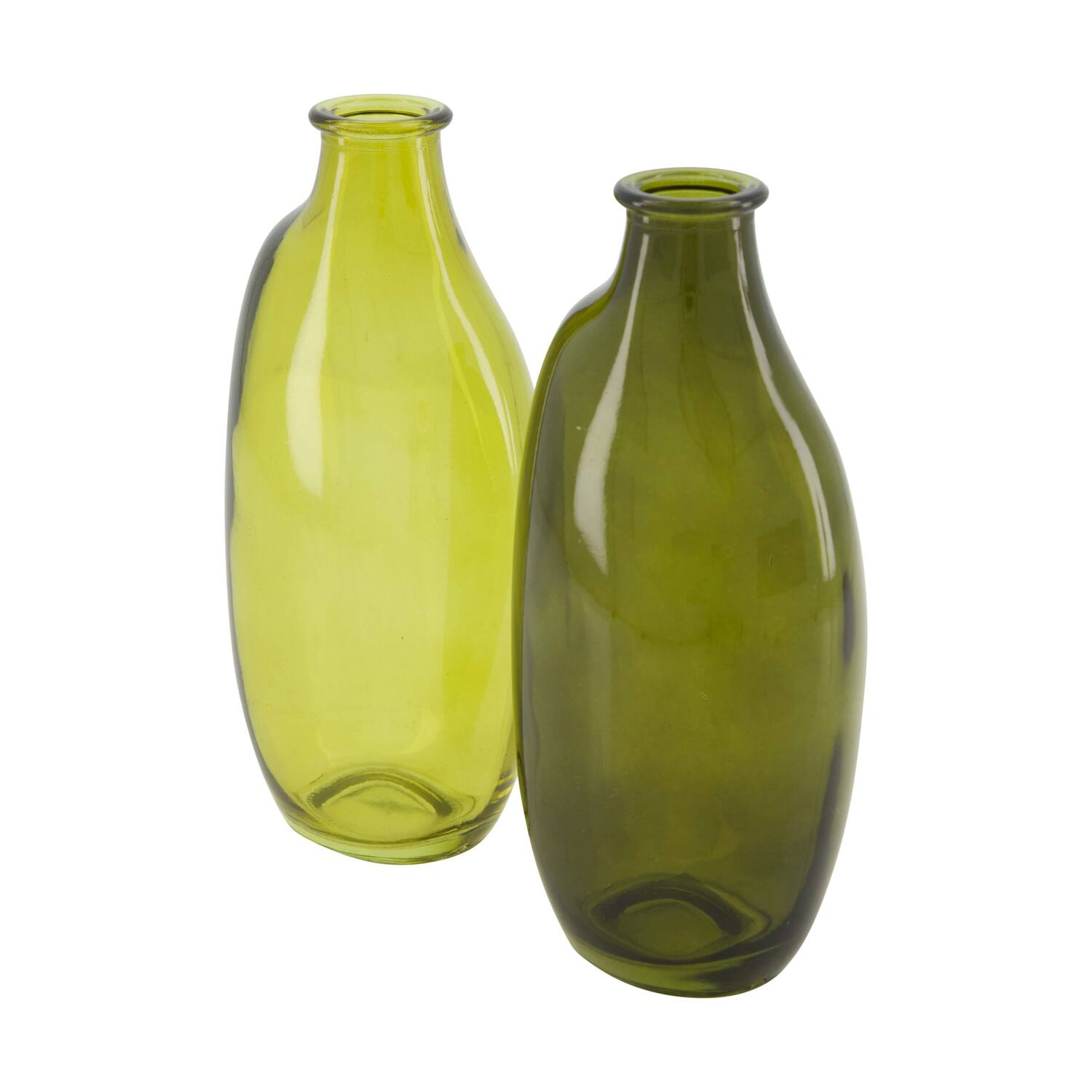 Vase glass 7.5x5.5x15cm  - Green