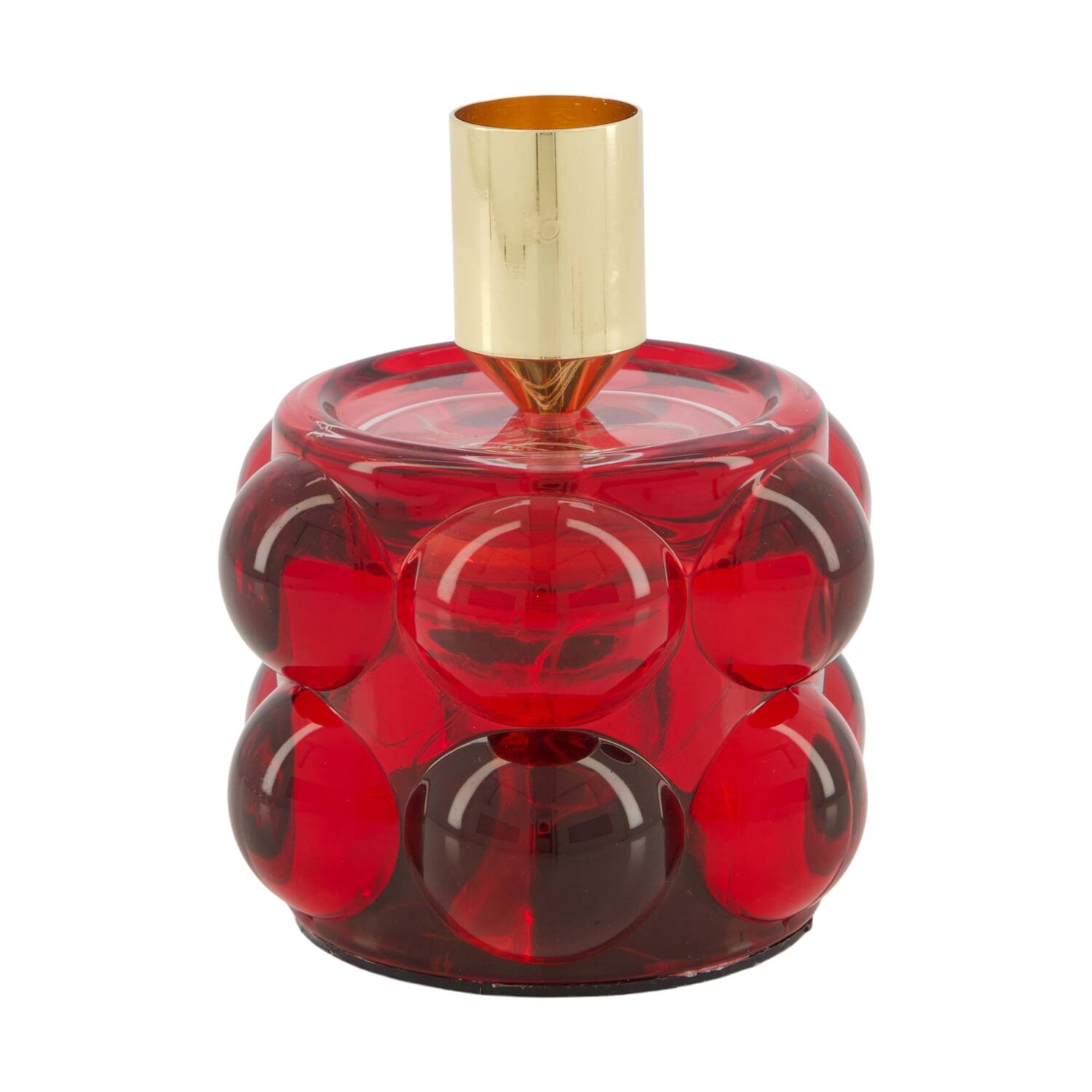 Dinnercandle holder with led glass 8.5x8.5x10.5cm