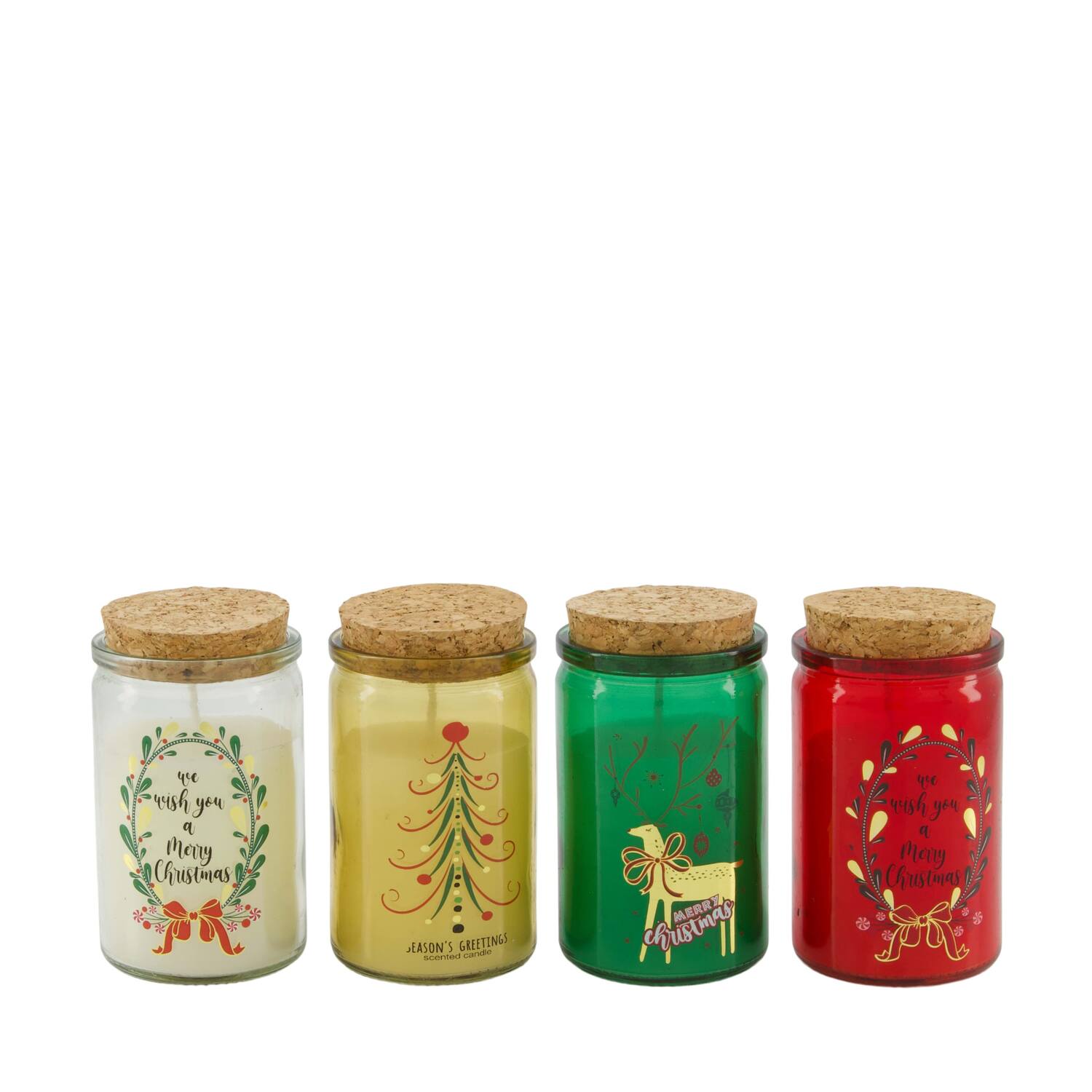 Candle flower walk scent wax with glass 5.5x5.5x10cm A4 - Multi