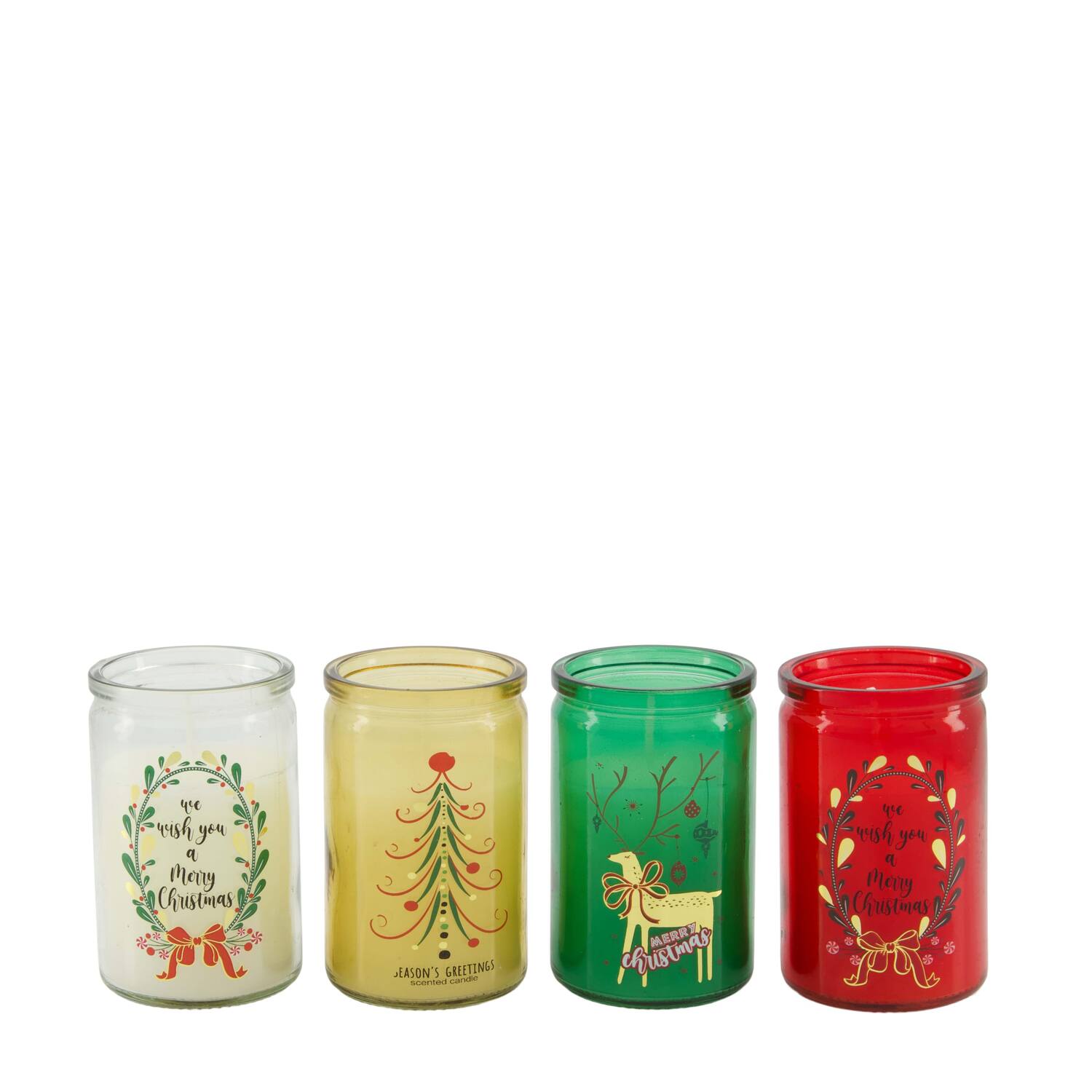 Candle flower walk scent wax with glass 5.5x5.5x10cm A4 - Multi