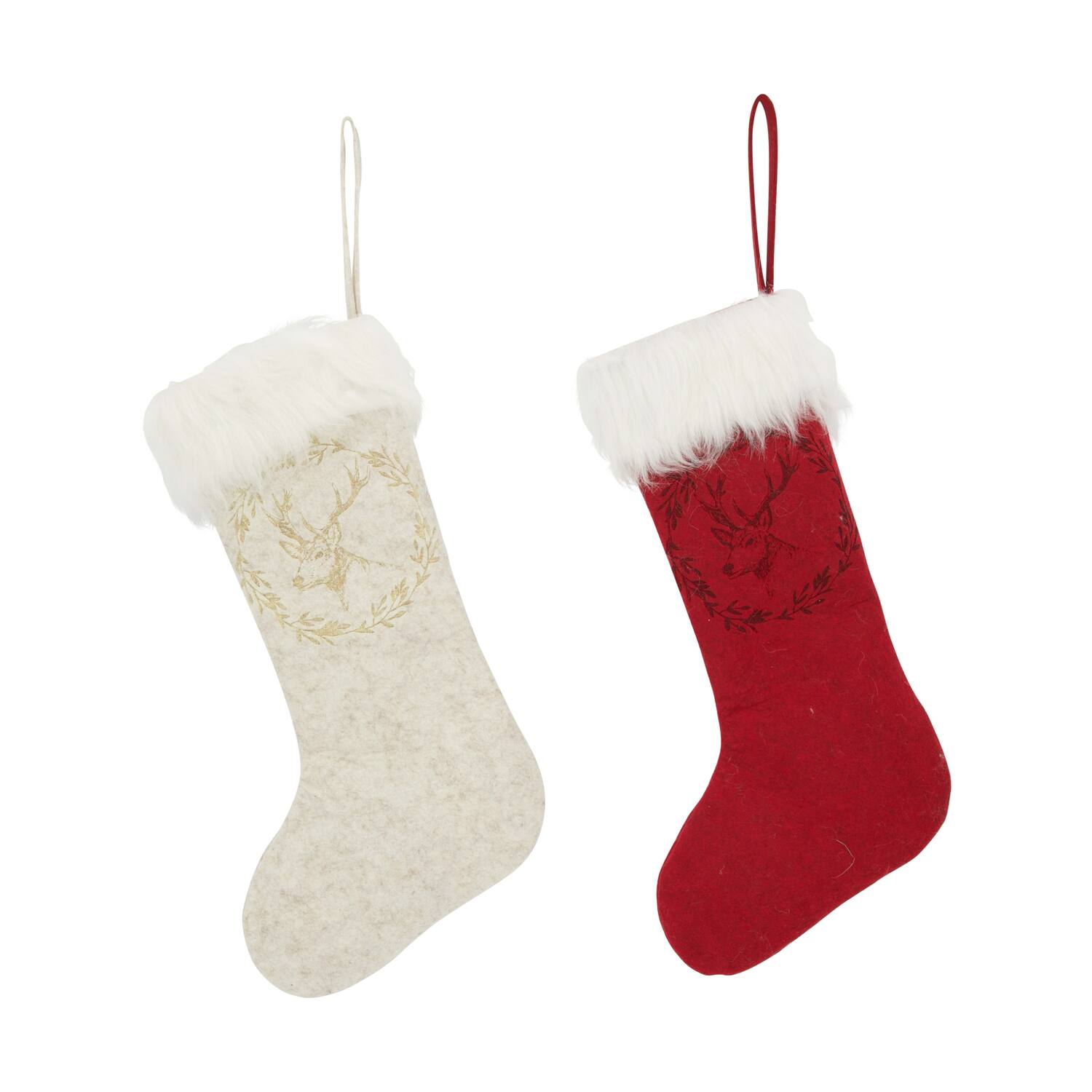 Hanger sock with reindeer felt 25x45x2cm C/2