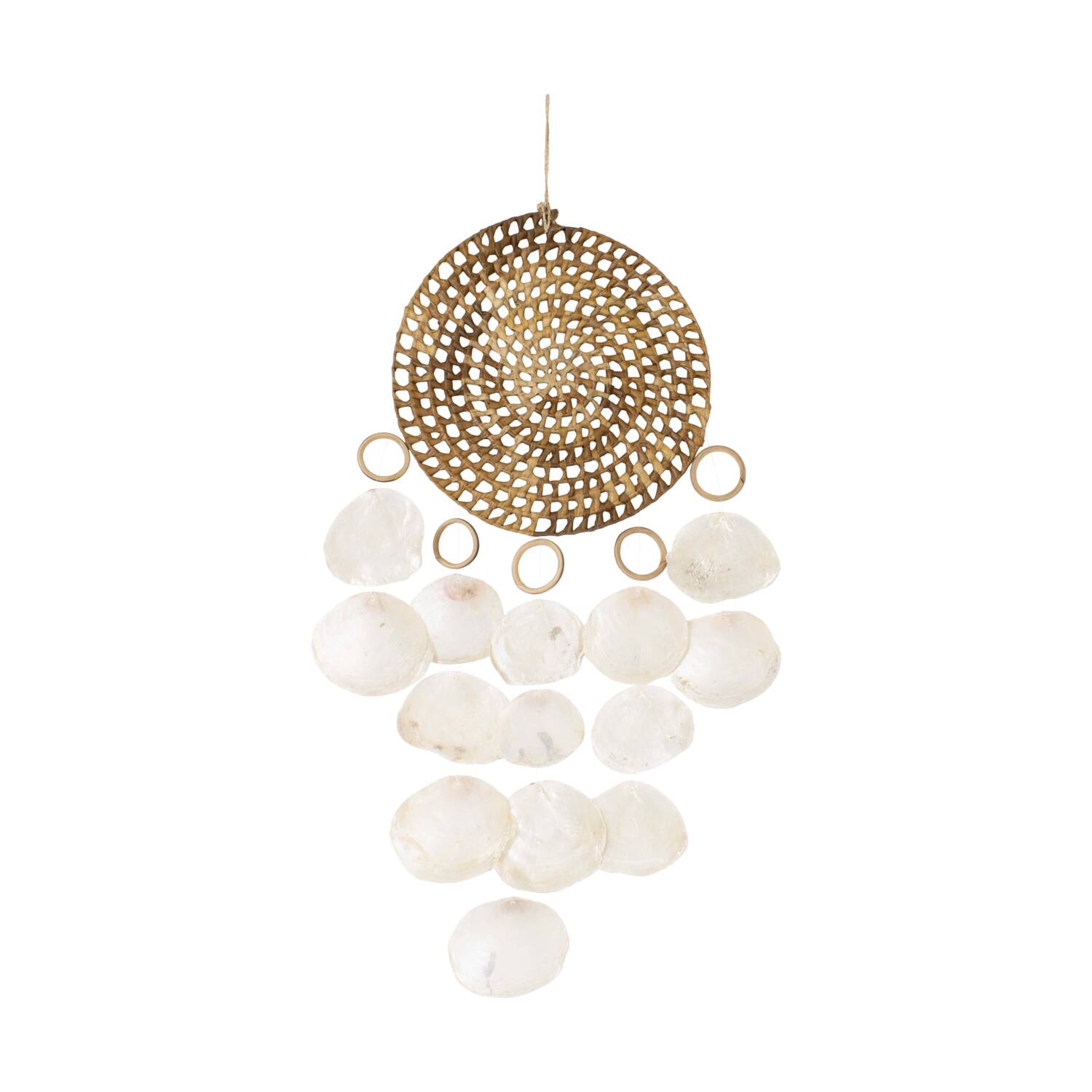 Hanger rattan and capiz 30x5x70cm - Natural
