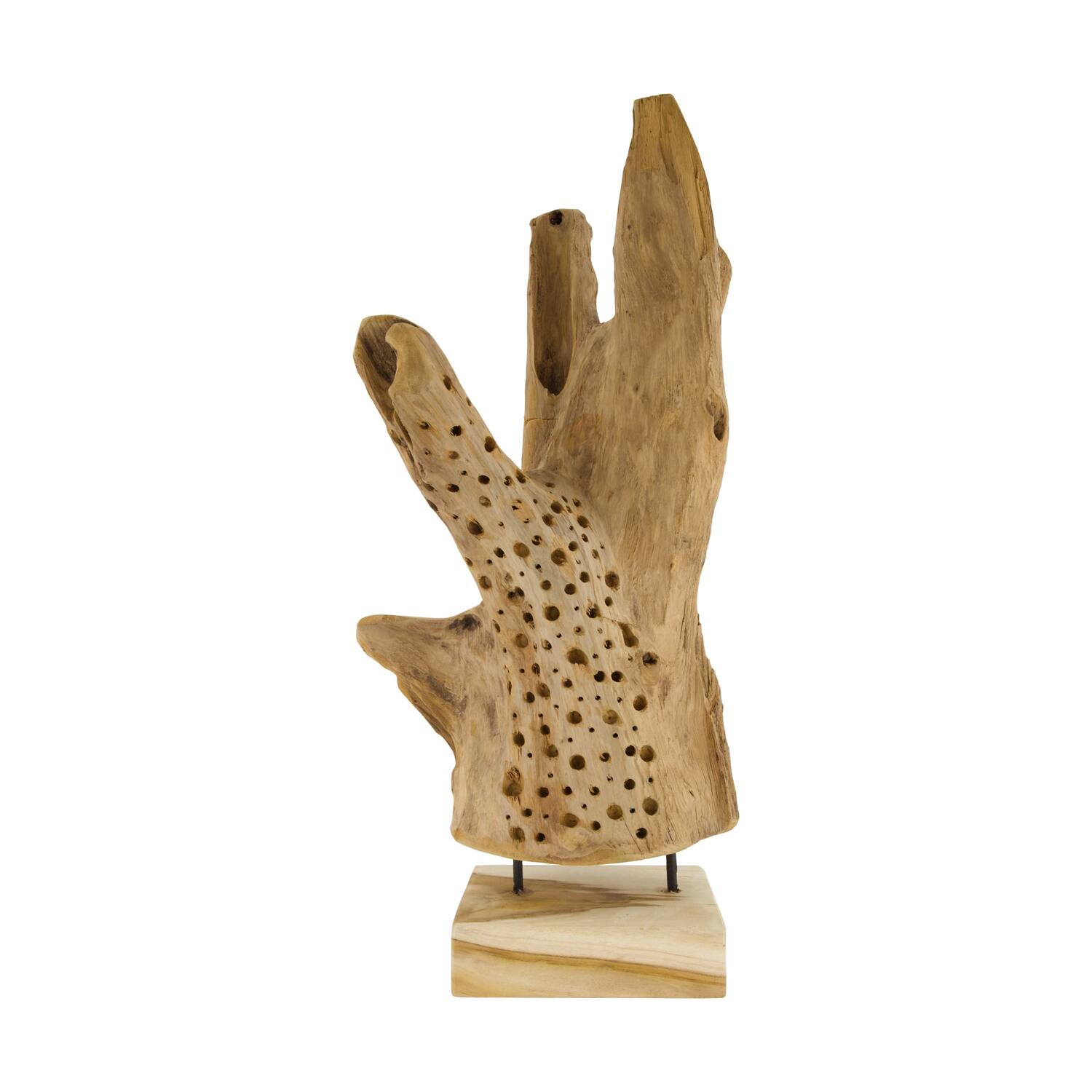 Statue erosion wood on feet 35x15x58cm