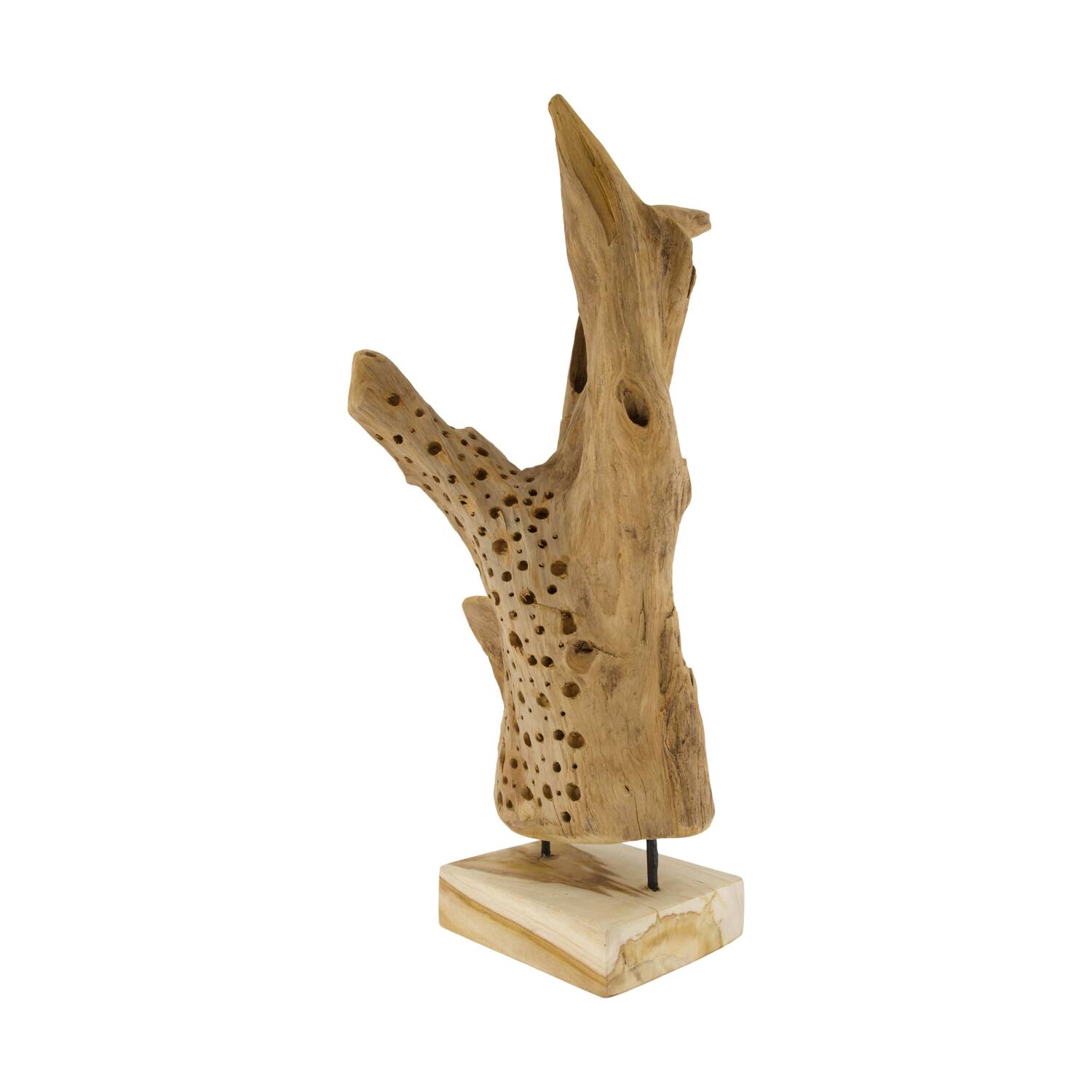 Statue erosion wood on feet 35x15x58cm
