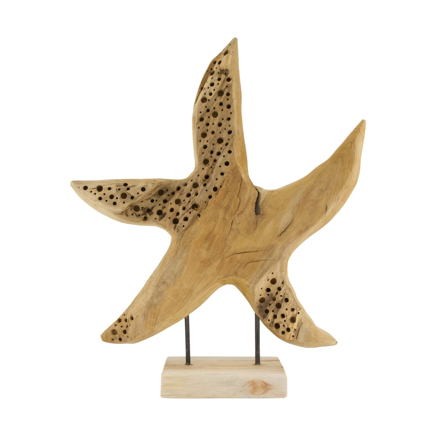 Statue starfish erosion wood on feet 48x10x58cm