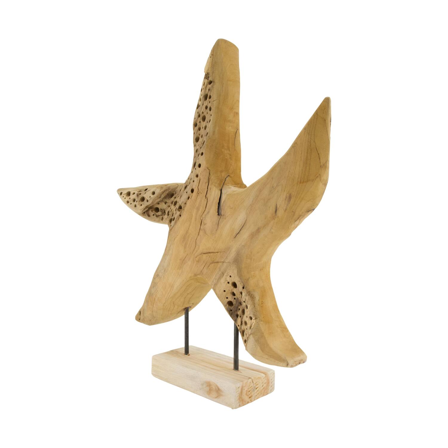 Statue starfish erosion wood on feet 48x10x58cm