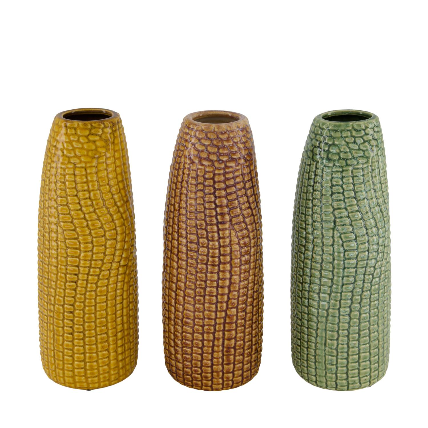 Vase corn ceramic 9x9x24cm  - Multi