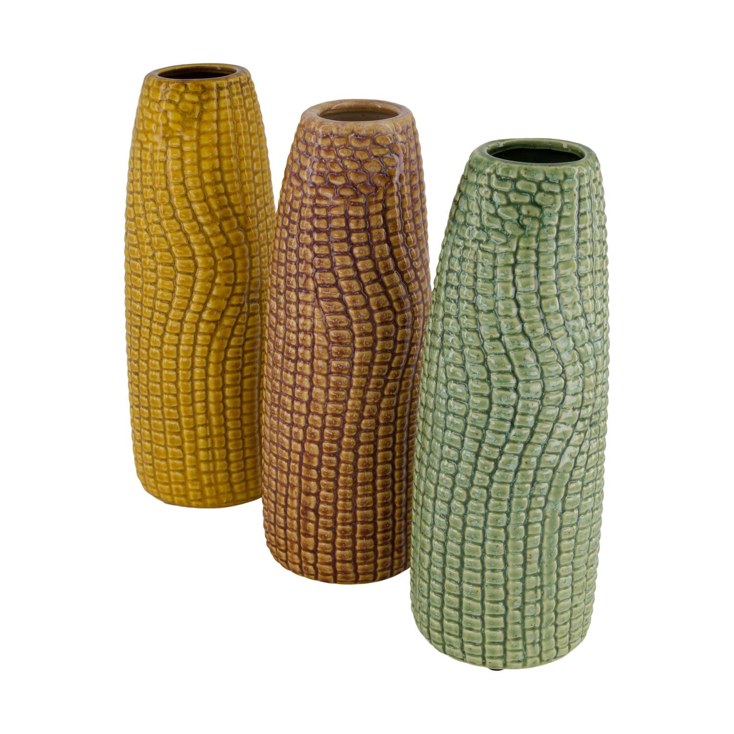 Vase corn ceramic 9x9x24cm  - Multi