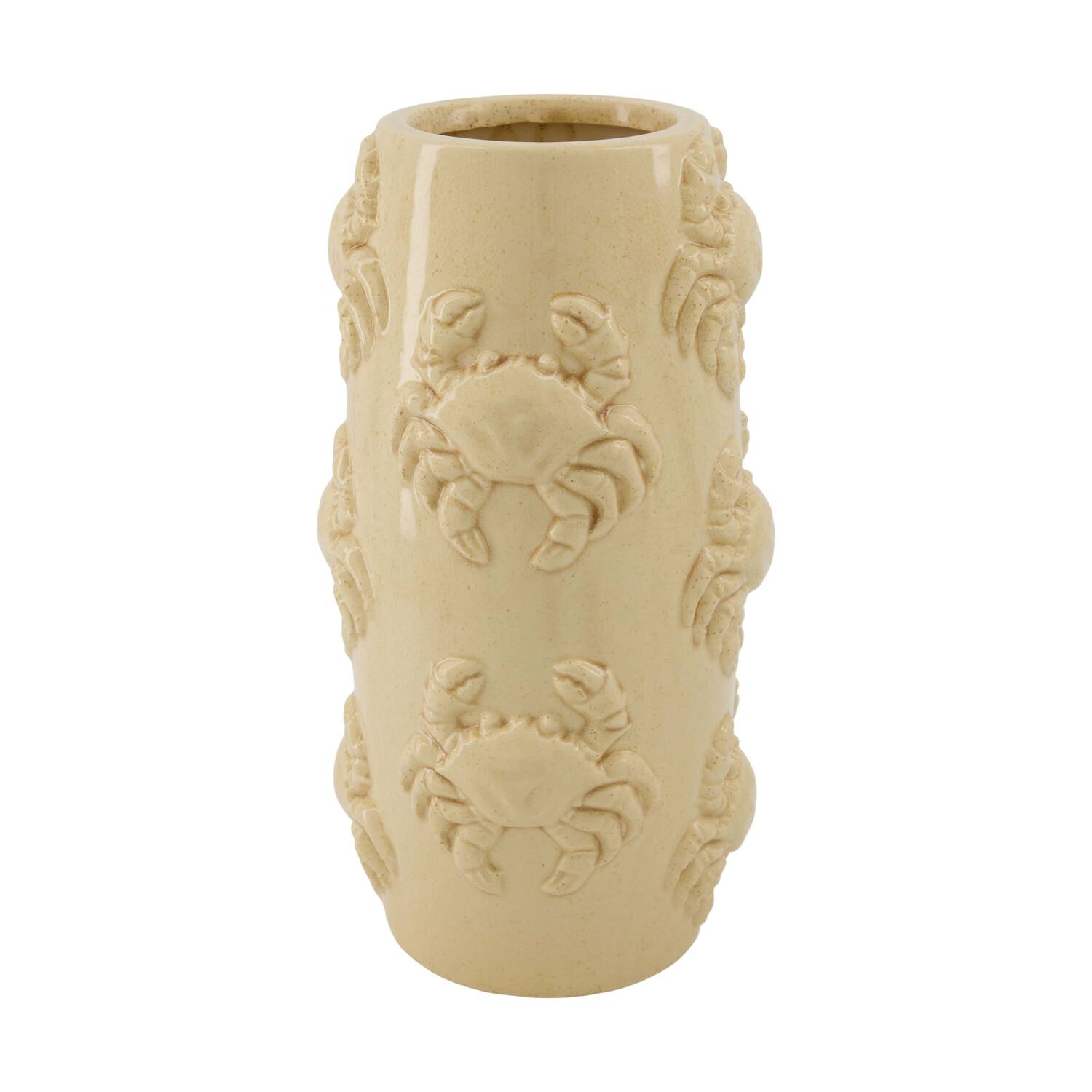 Vase crab ceramic 15x15x29.5cm - Cream