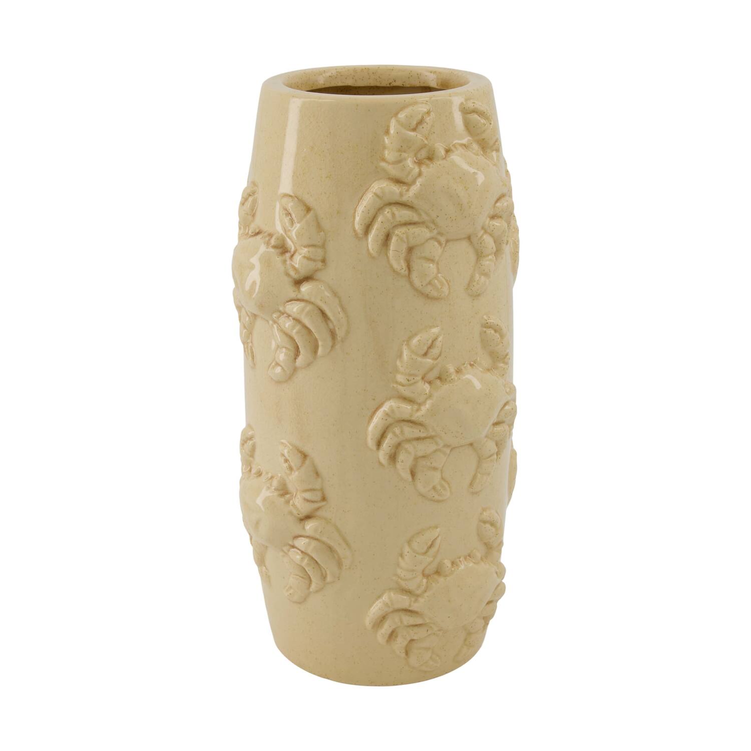Vase crab ceramic 15x15x29.5cm - Cream