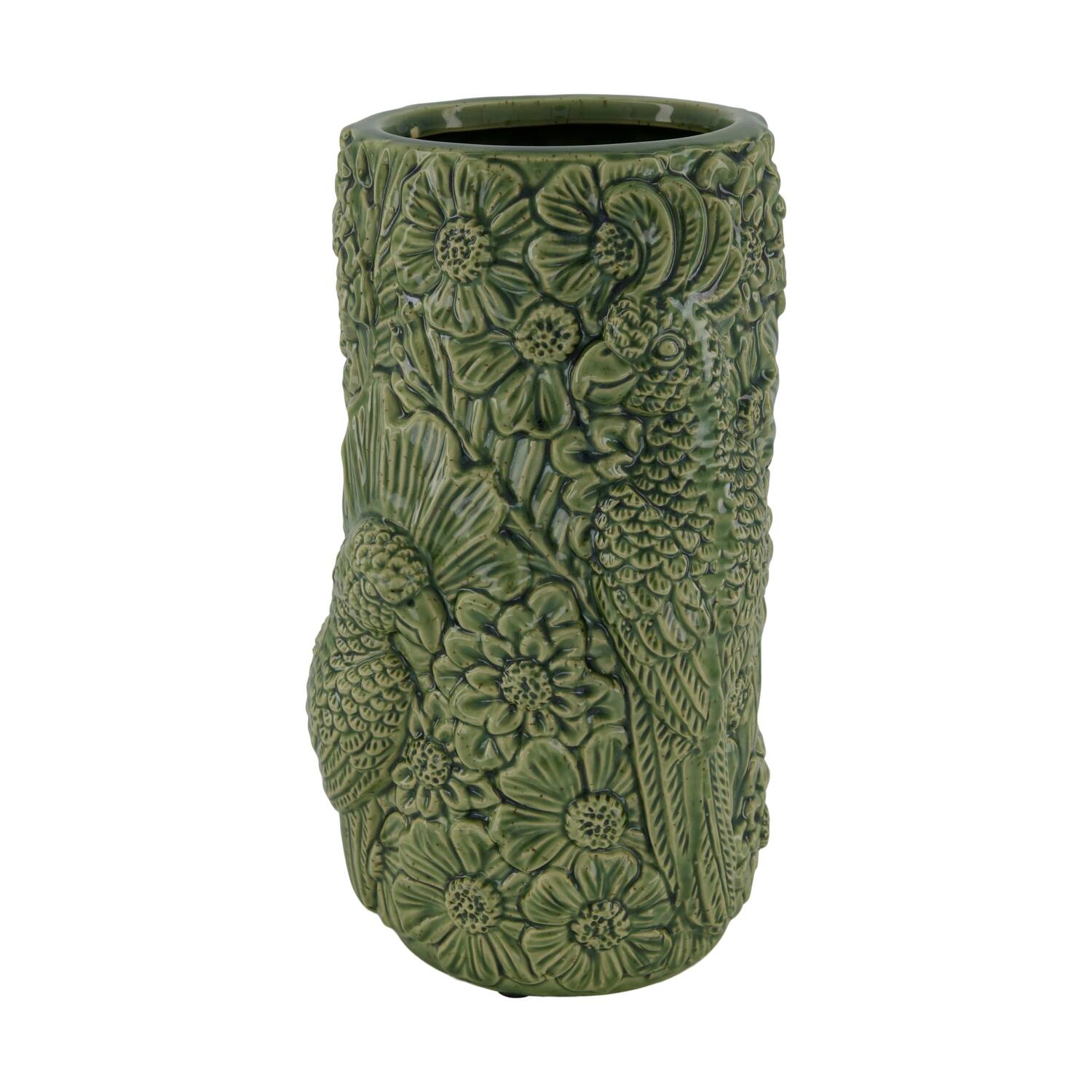 Vase parrot ceramic 15.5x15.5x28cm - Green