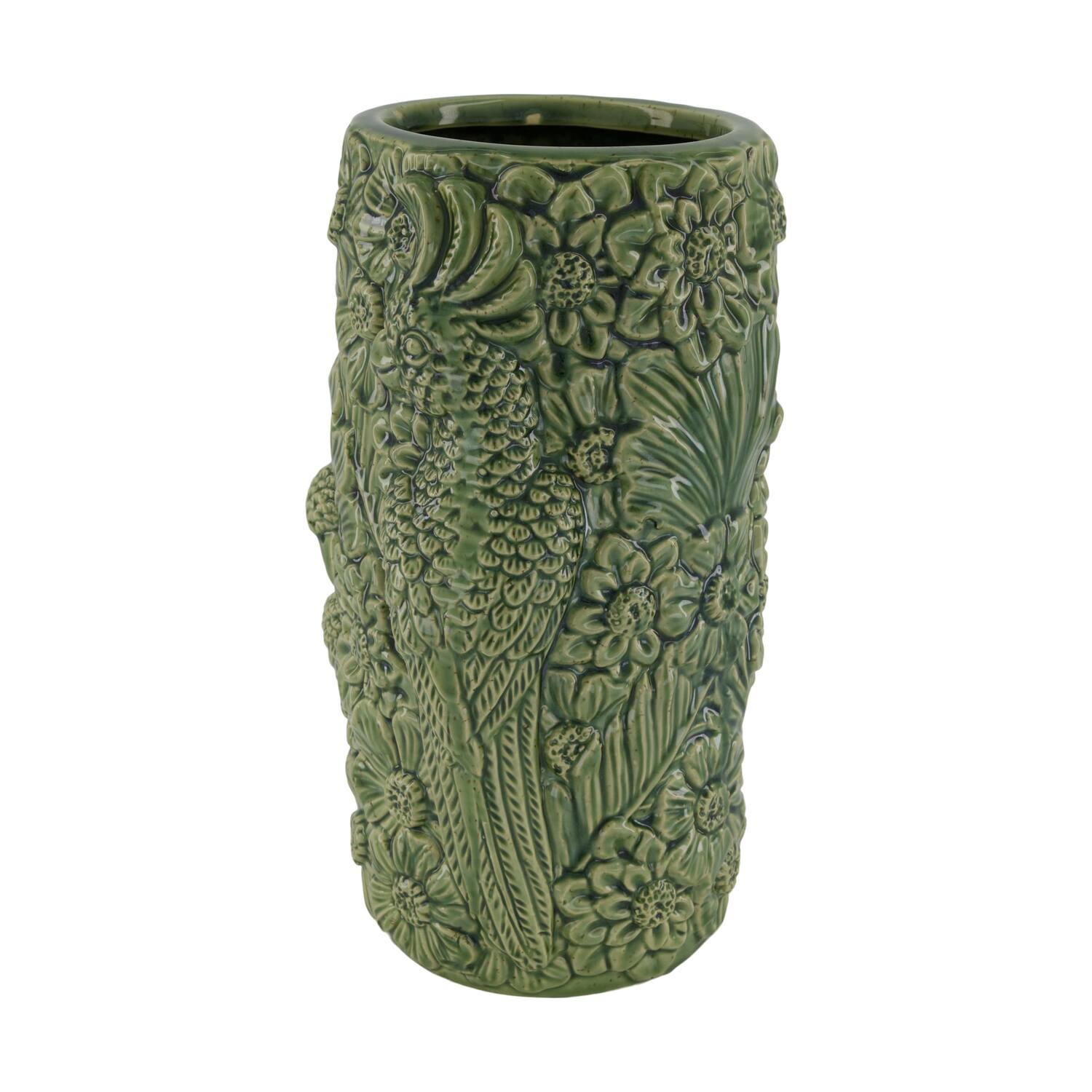 Vase parrot ceramic 15.5x15.5x28cm - Green