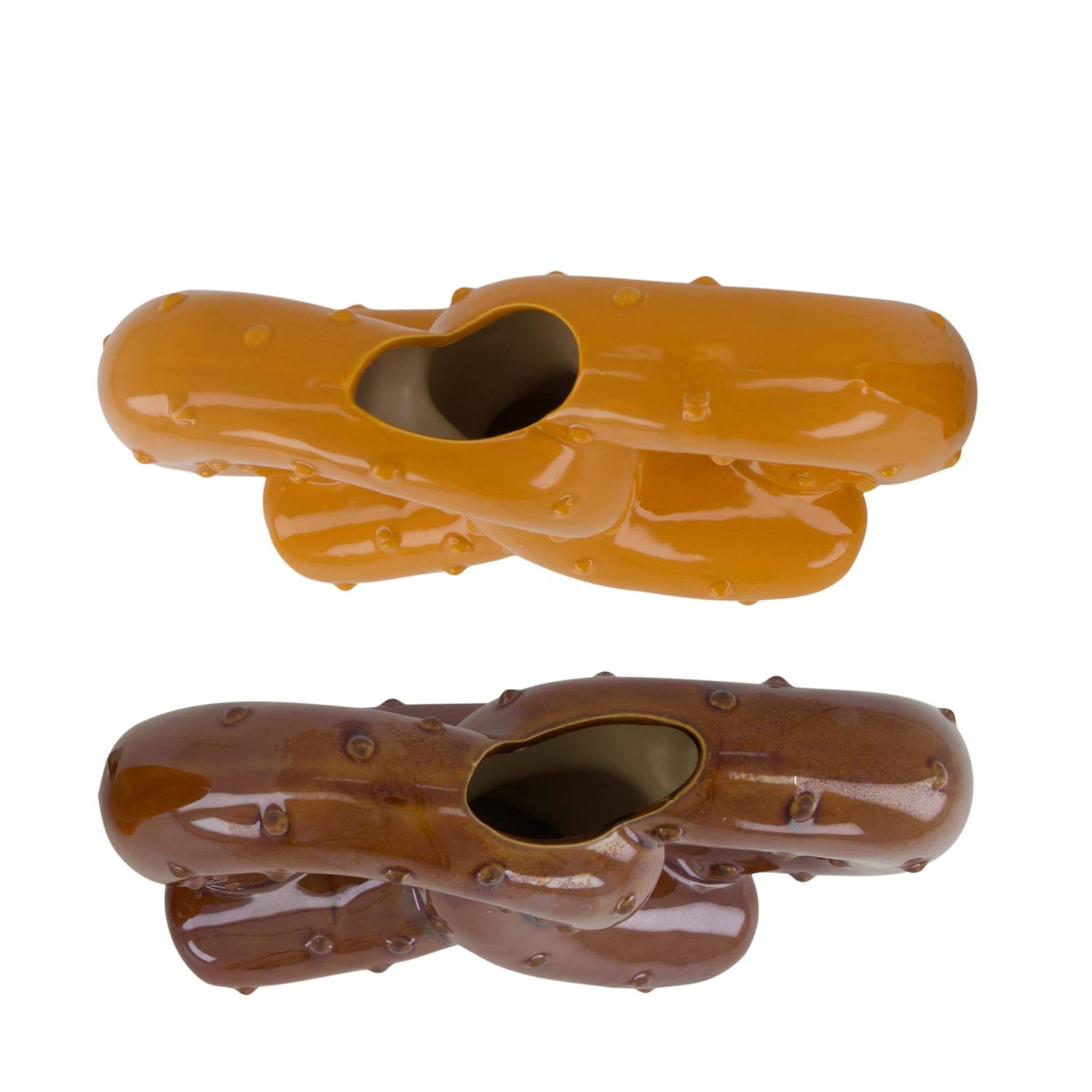 Bottle pretzel ceramic 23x9x18cm  - Brown