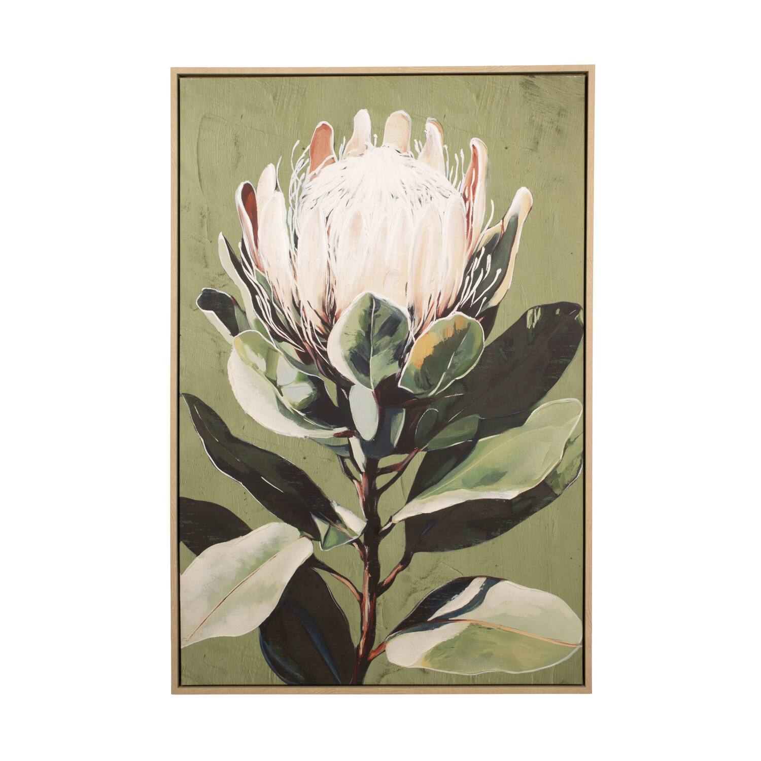Wall art flower canvas with frame 62.6x4.3x92.6cm