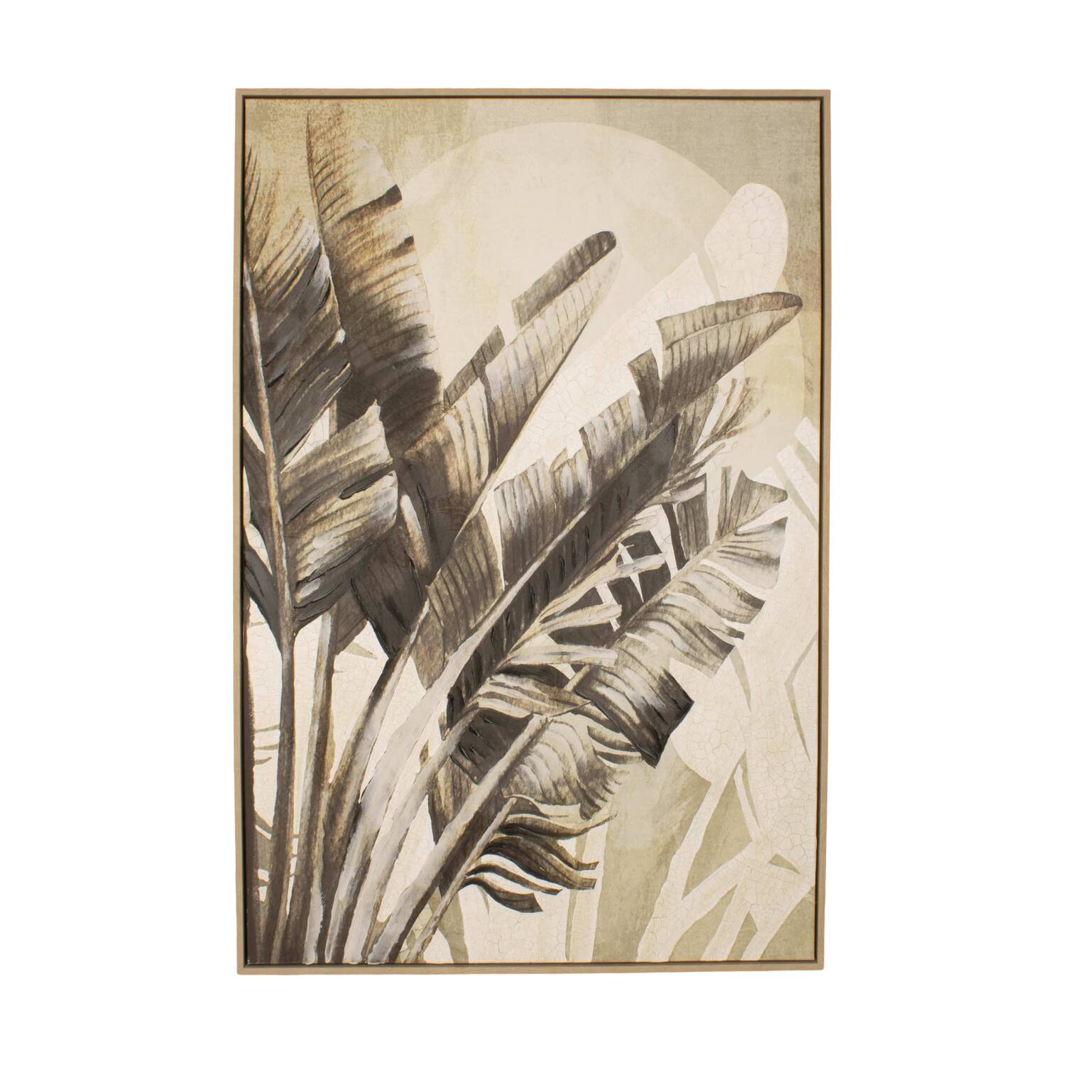Wall art leaf canvas with frame 77.6x4.3x117.6cm