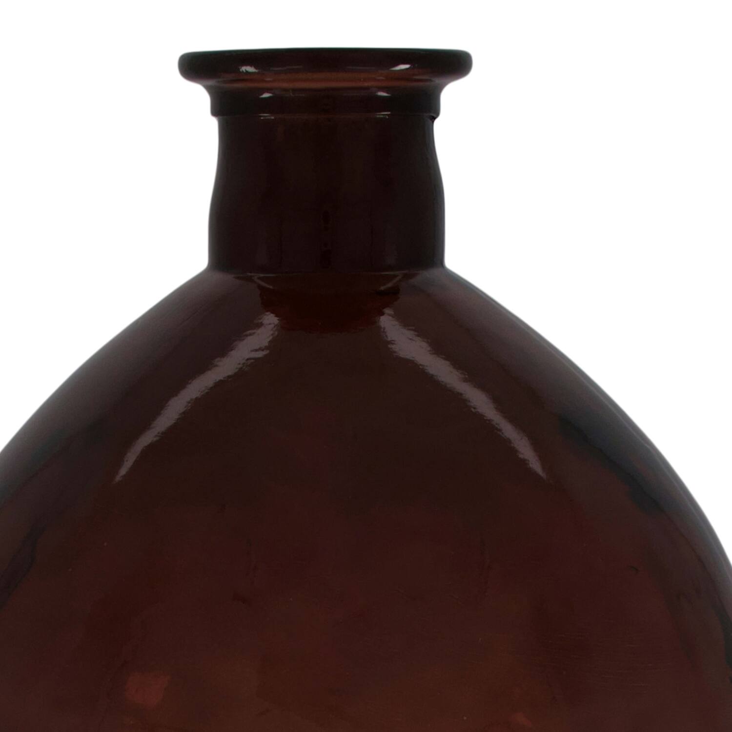 Bottle round recycled glass 25x25x40cm - Red