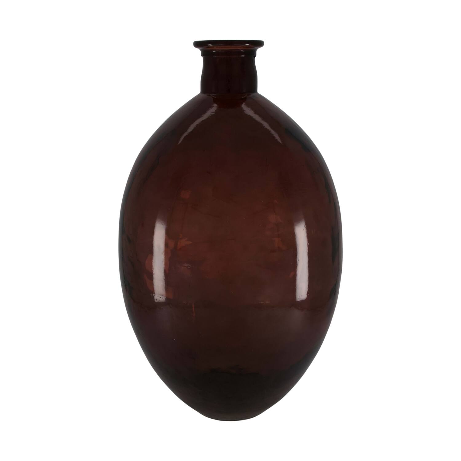 Bottle round recycled glass 28x28x47cm