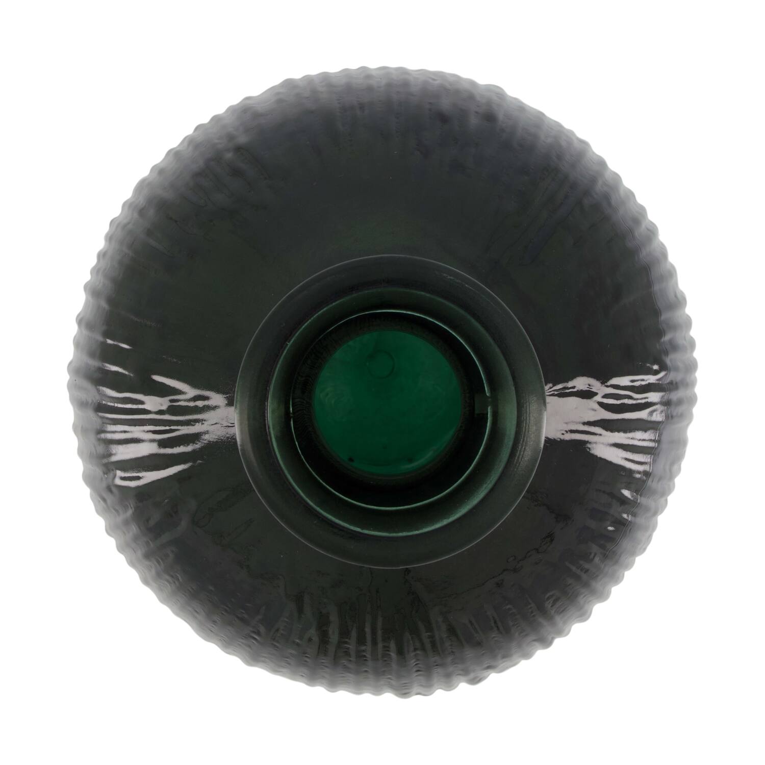Bottle round recycled glass 25x25x40cm - Green