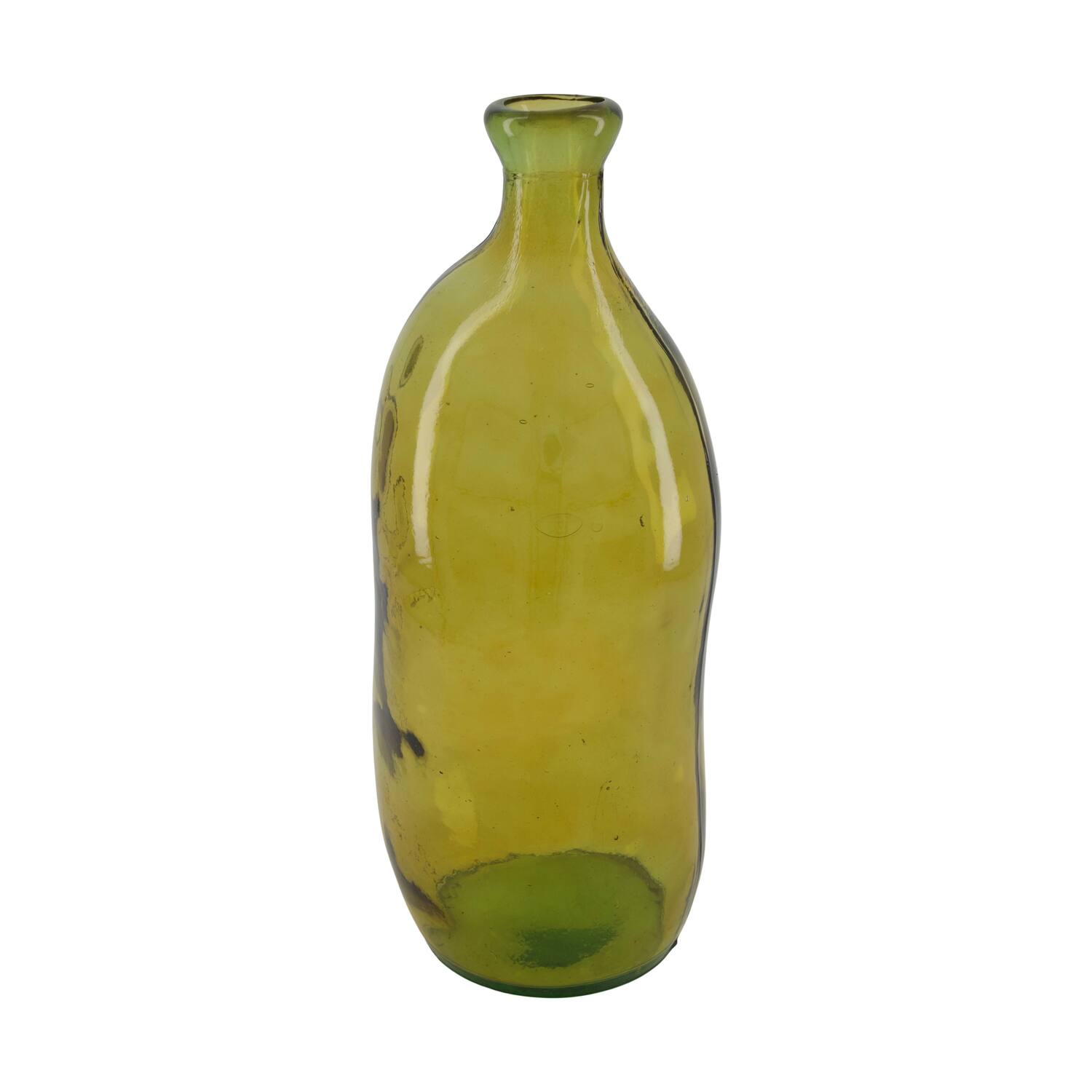 Bottle round recycled glass 15x15x36cm