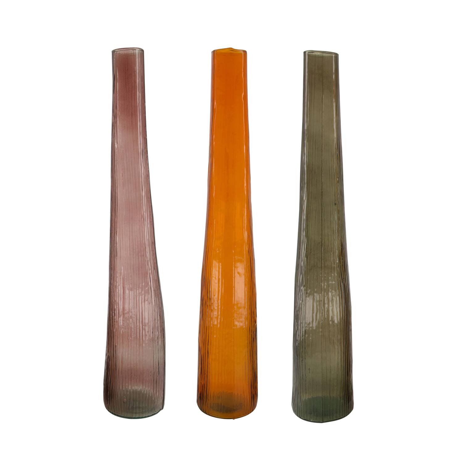 Bottle round recycled glass 9x9x50cm C3 - Multi