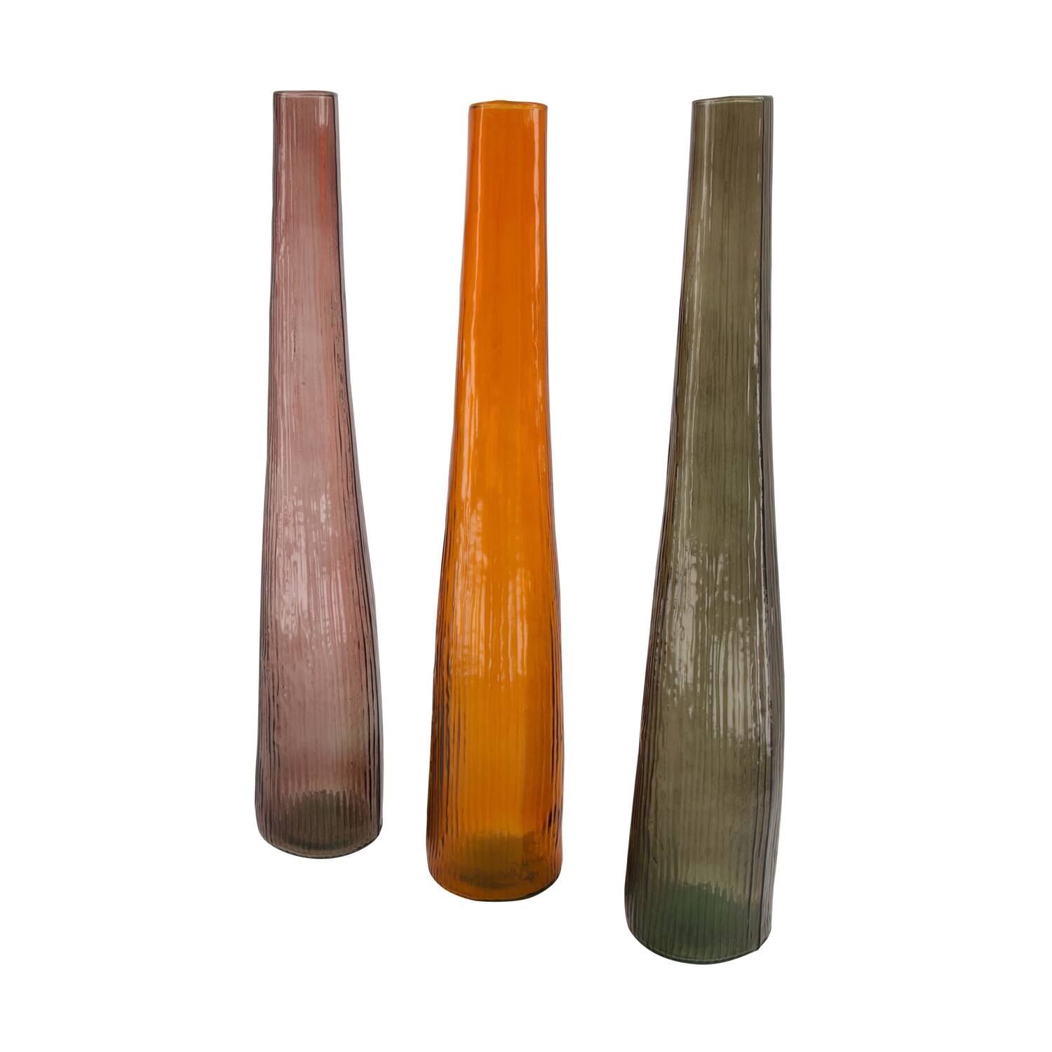 Bottle round recycled glass 9x9x50cm C3 - Multi