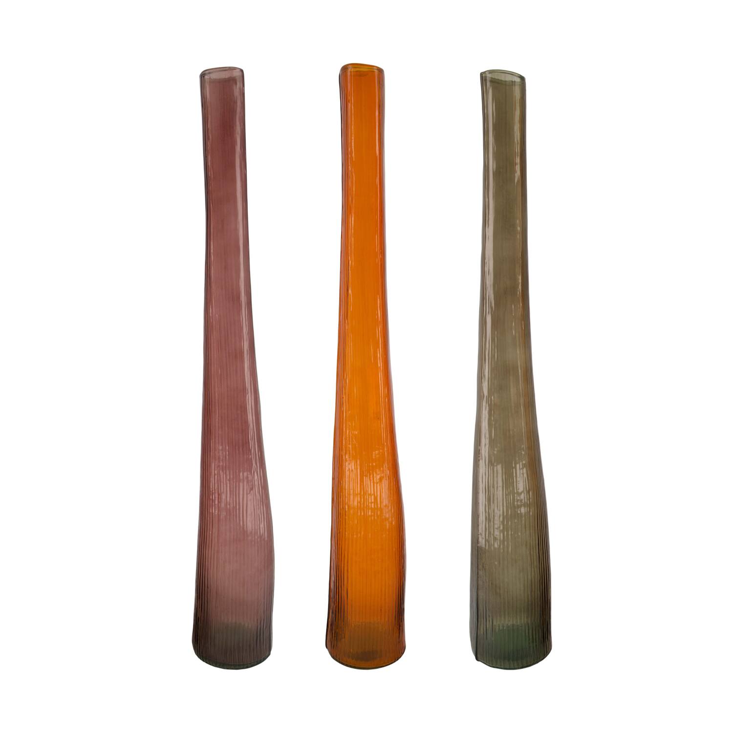 Bottle round recycled glass 9x9x59cm C3 - Multi