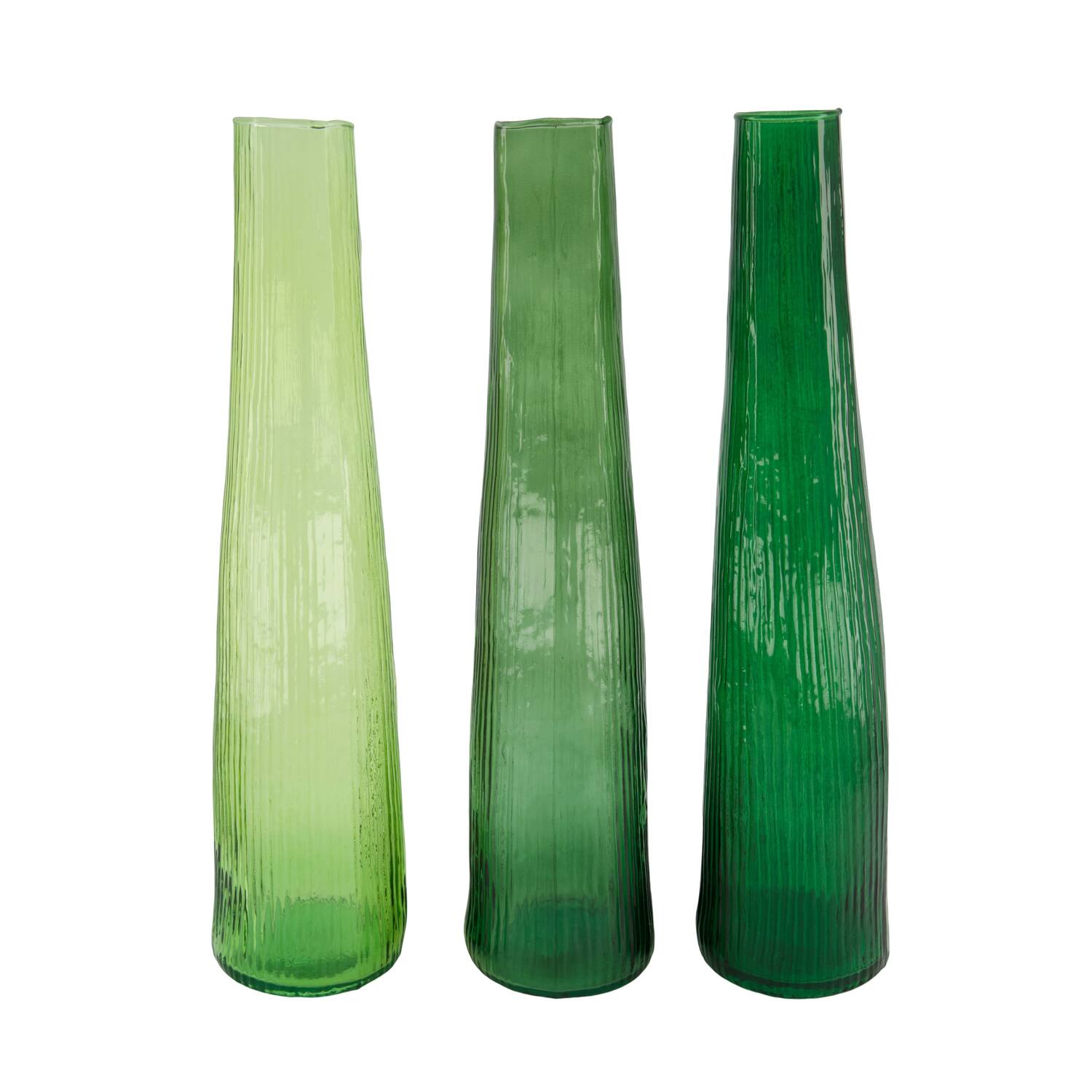 Bottle round recycled glass 9x9x40cm C/3