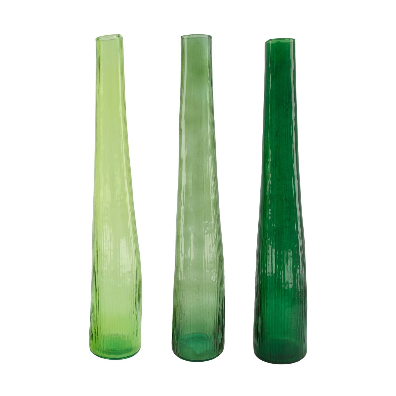Bottle round recycled glass 9x9x50cm - Multi