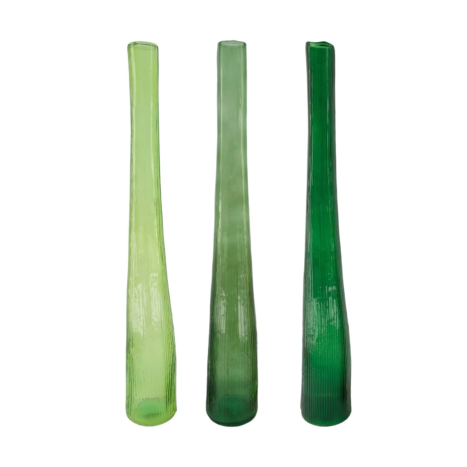 Bottle round recycled glass 9x9x59cm C/3