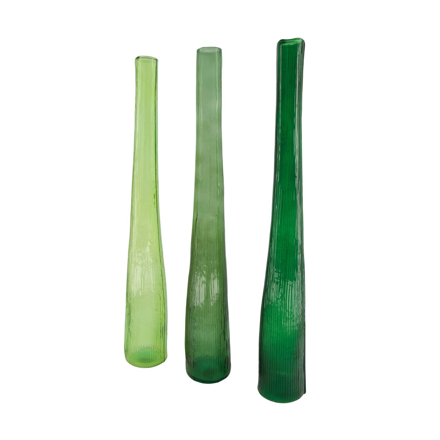 Bottle round recycled glass 9x9x59cm C/3