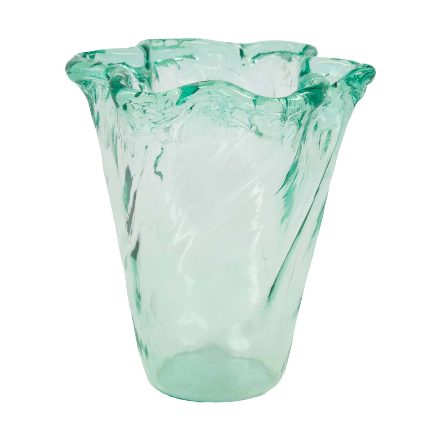 Vase round recycled glass 17x17x20cm - Transparent