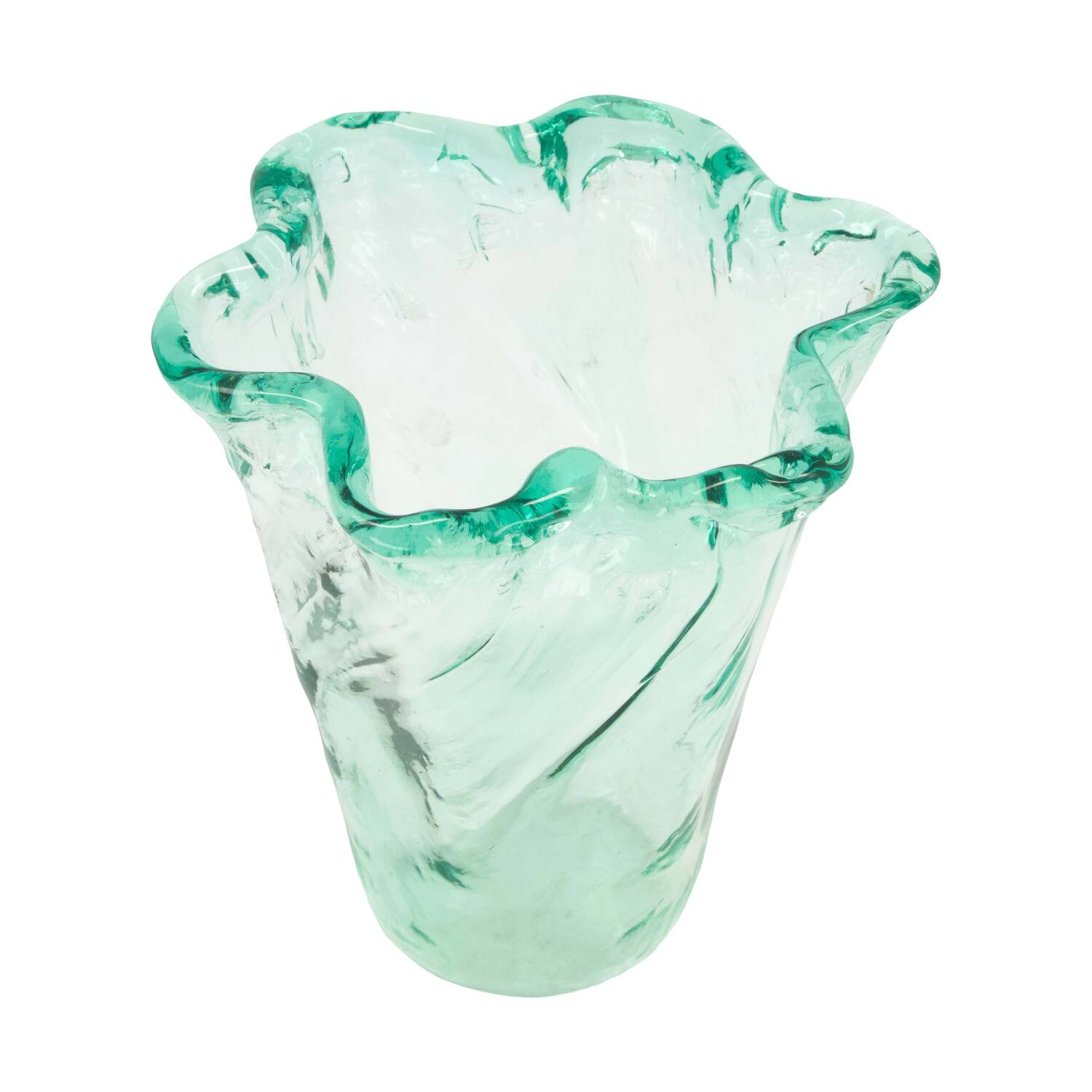 Vase round recycled glass 17x17x20cm - Transparent