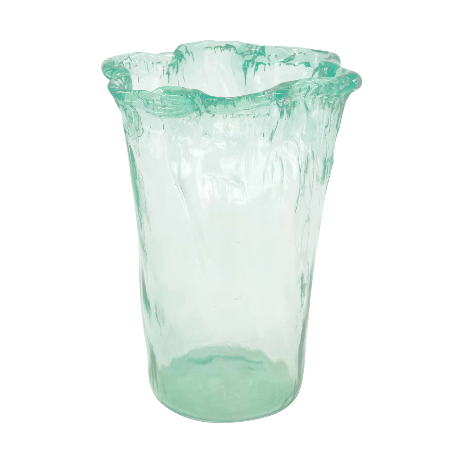 Vase round recycled glass 18x18x25cm