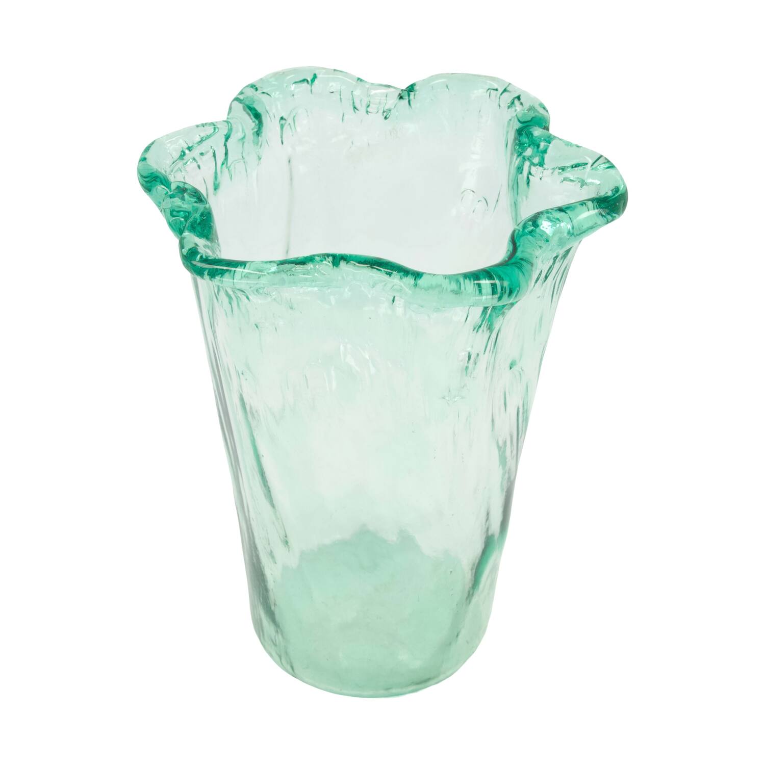 Vase round recycled glass 18x18x25cm