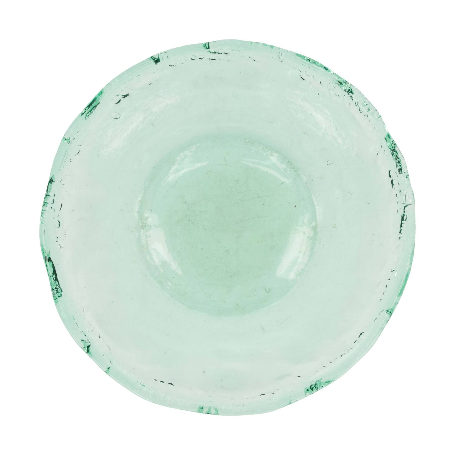 Plate round recycled glass 33x33x8cm - Transparent