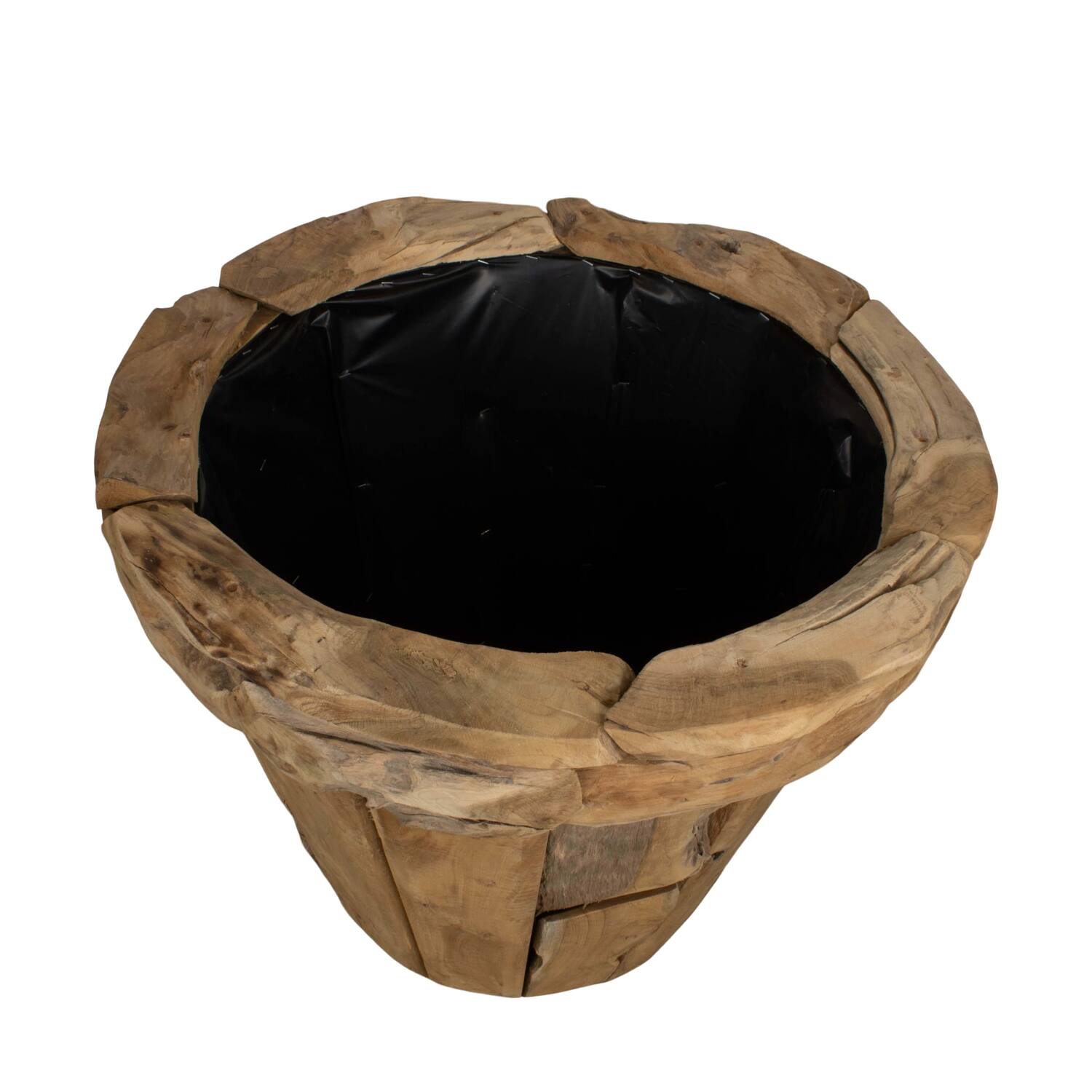 Planter teak wood with plastic 58x58x52cm