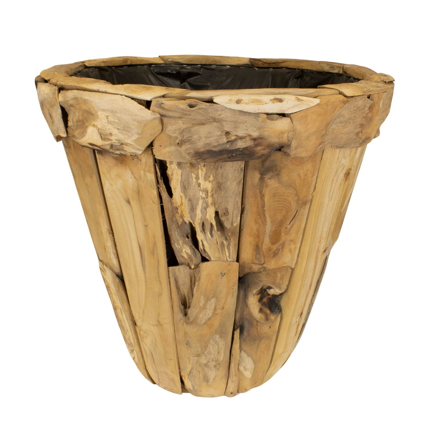 Planter teak wood with plastic 78x78x72cm