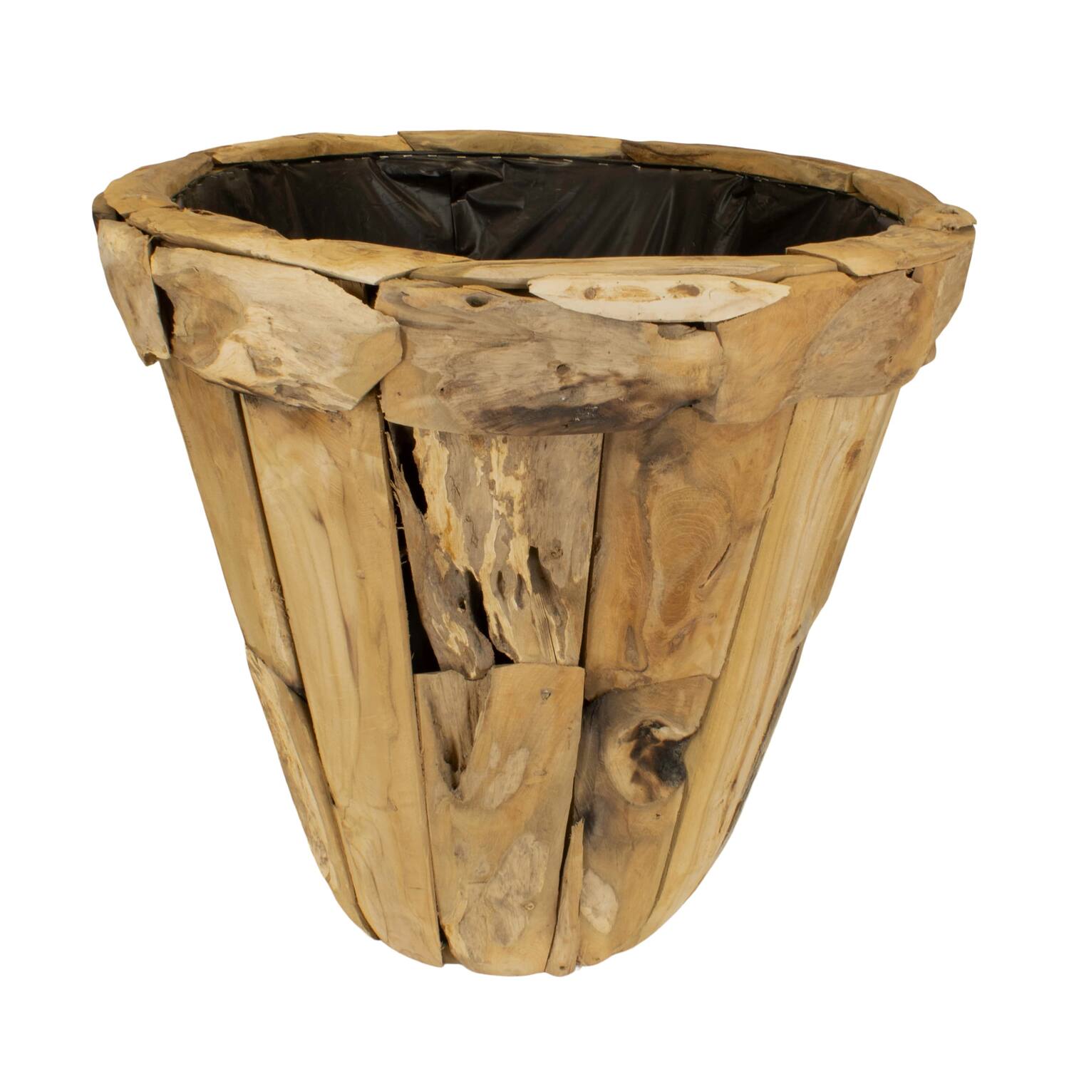 Planter teak wood with plastic 78x78x72cm
