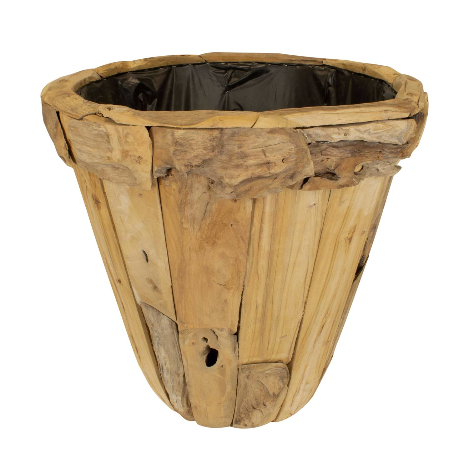 Planter teak wood with plastic 78x78x72cm