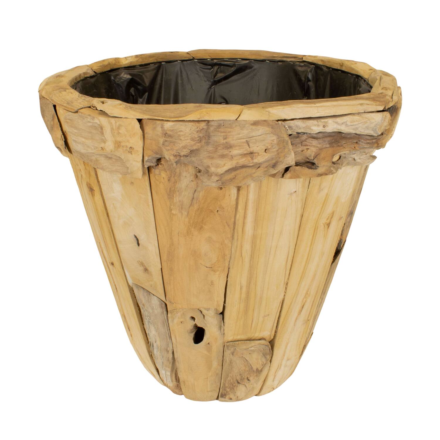 Planter teak wood with plastic 78x78x72cm