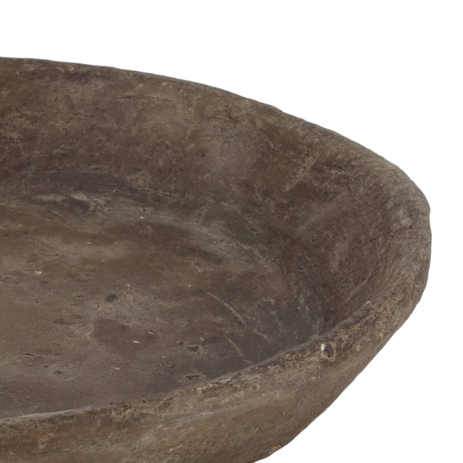 Plate round paper mache 28x28x5cm - Brown