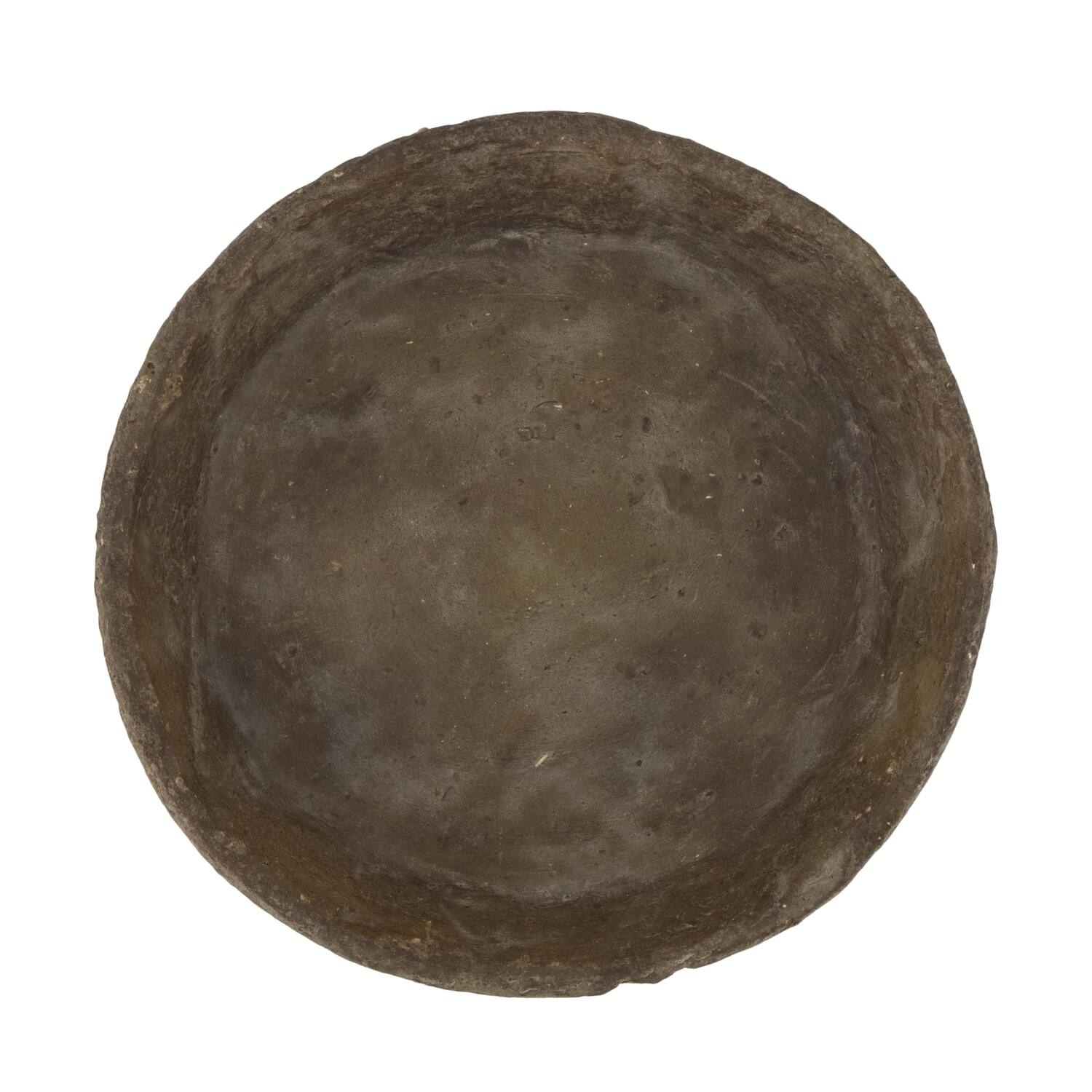 Plate round paper mache 28x28x5cm - Brown