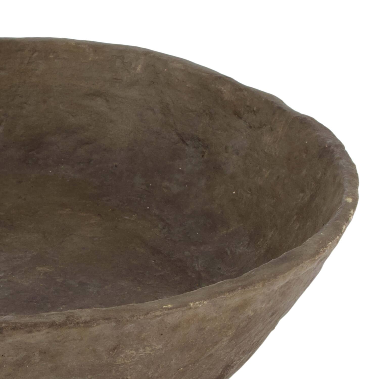 Plate round paper mache 38x38x8cm - Brown