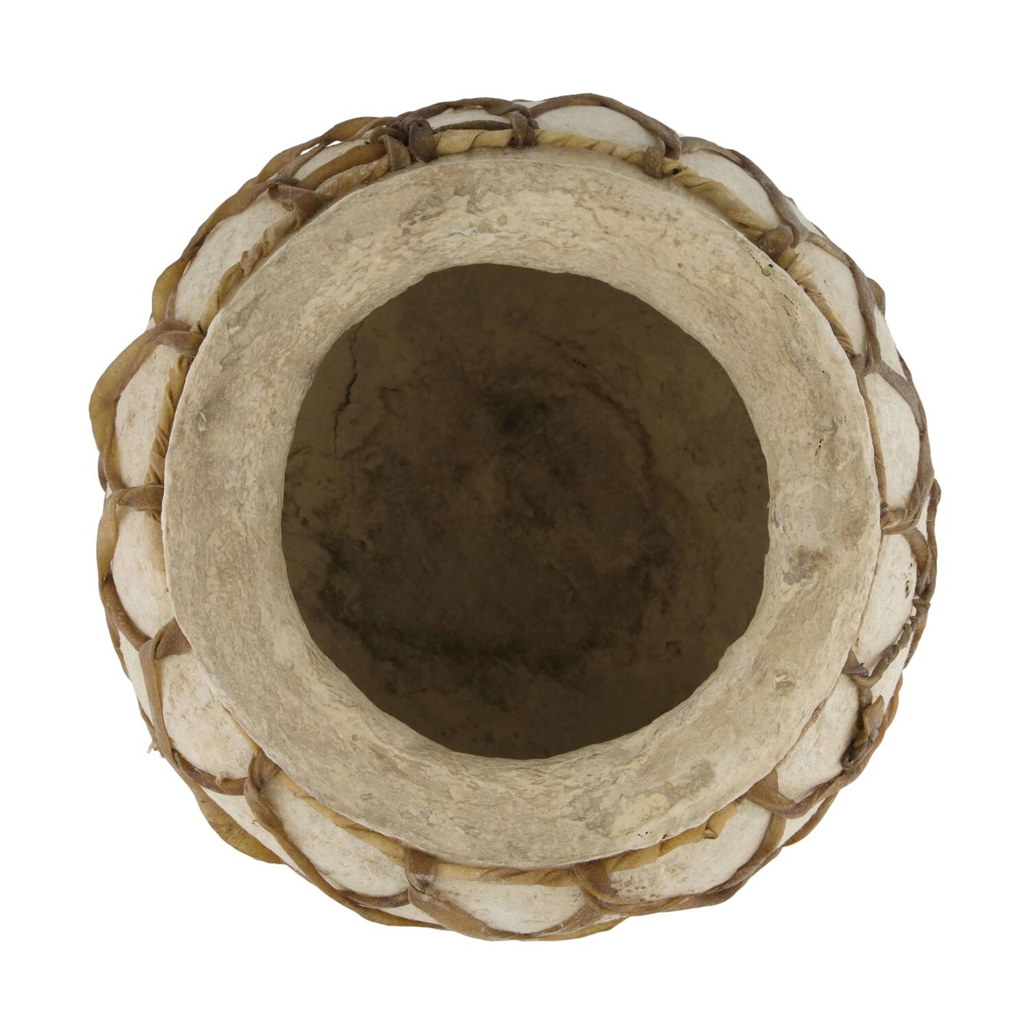 Planter round paper mache 26x26x23cm - Cream