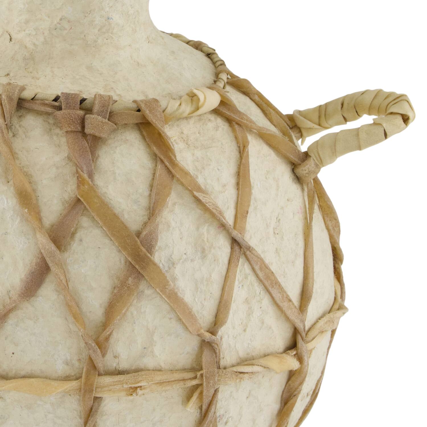 Vase round paper mache with handle 23x16x32cm - Cream