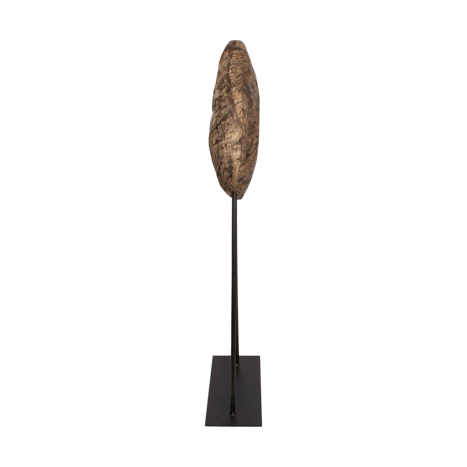 Statue round reclaimed wood vintage 46x20x120cm - Brown