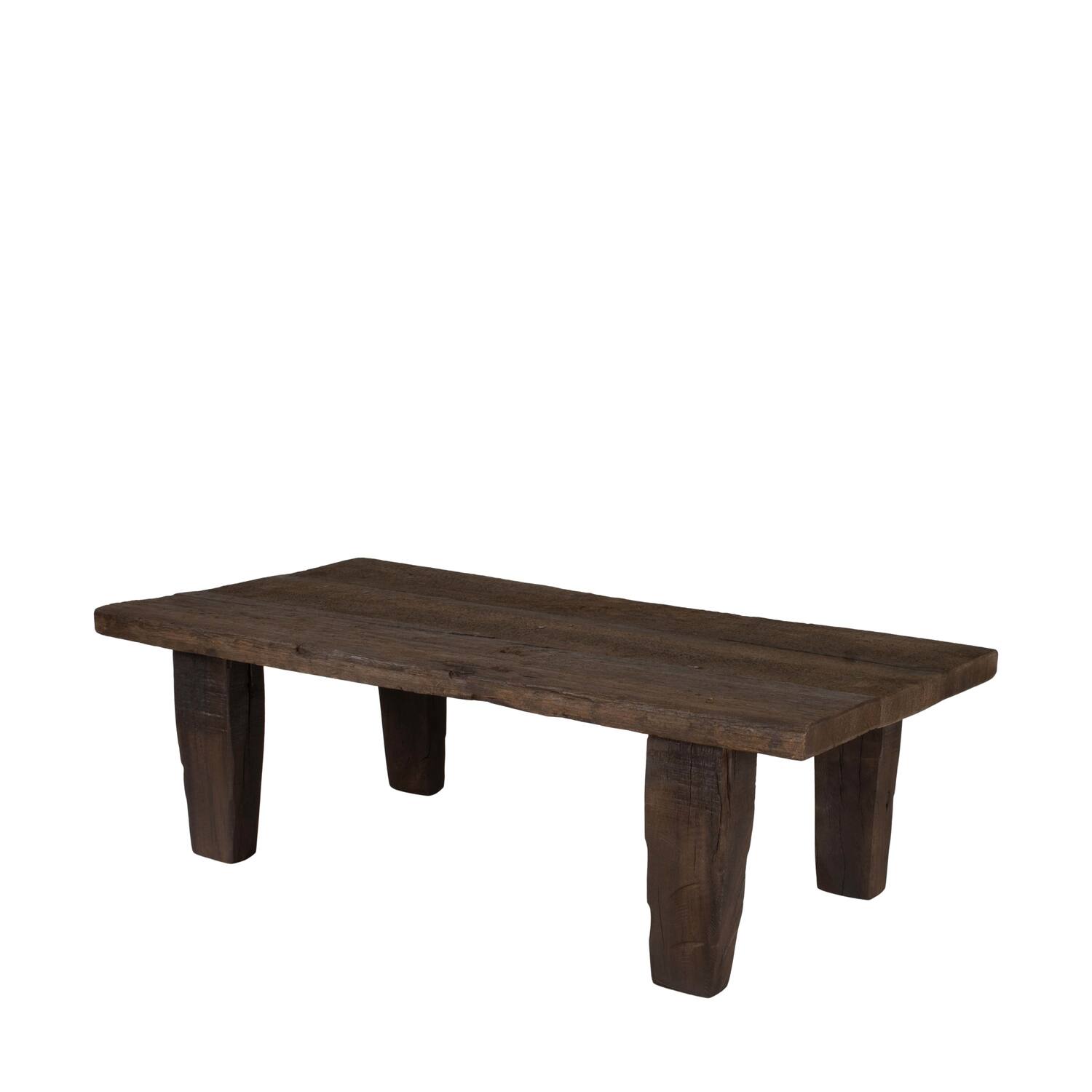 Side table rectangular reclaimed wood vintage 78x39x25cm